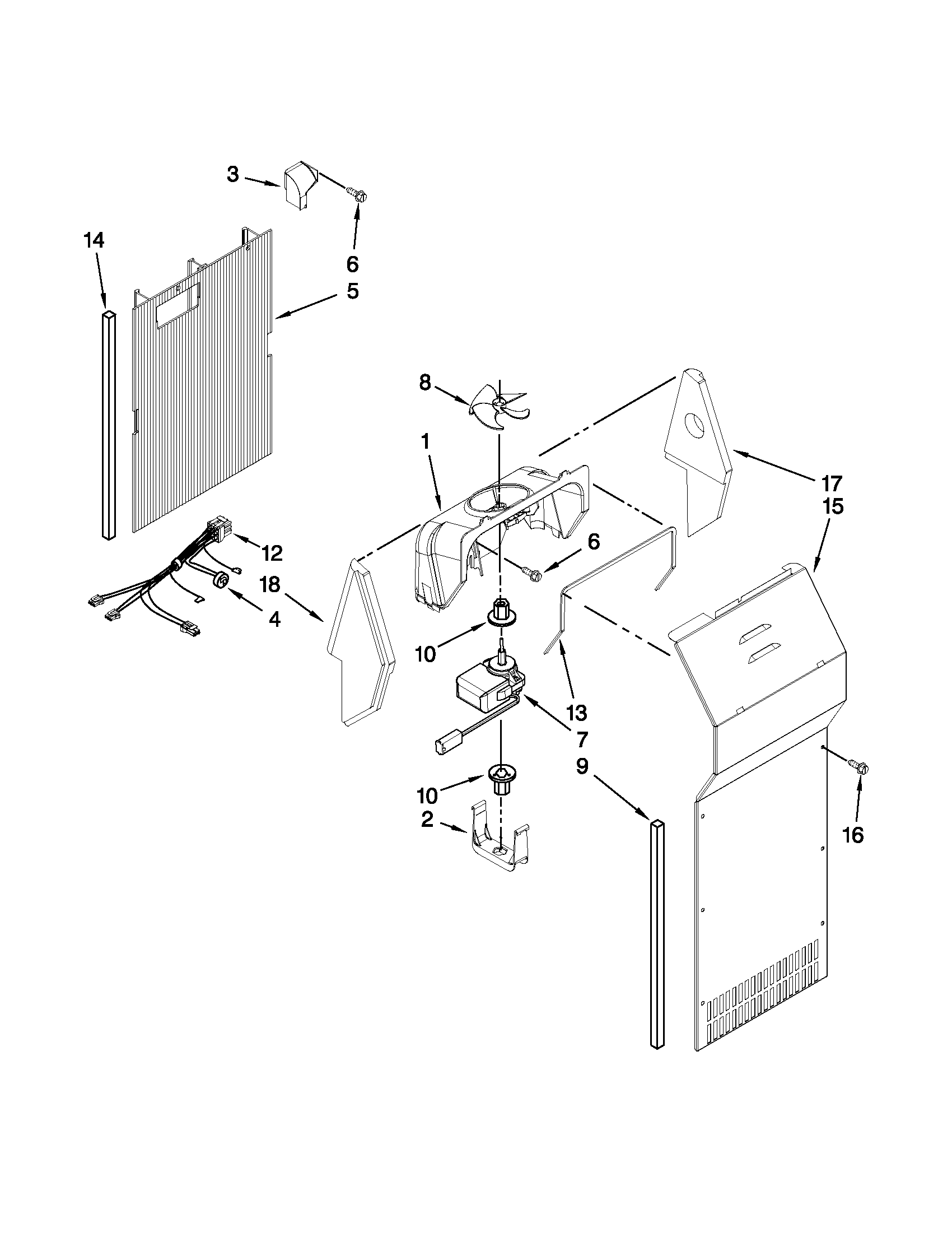 Kenmore 10641124210 air flow parts diagram