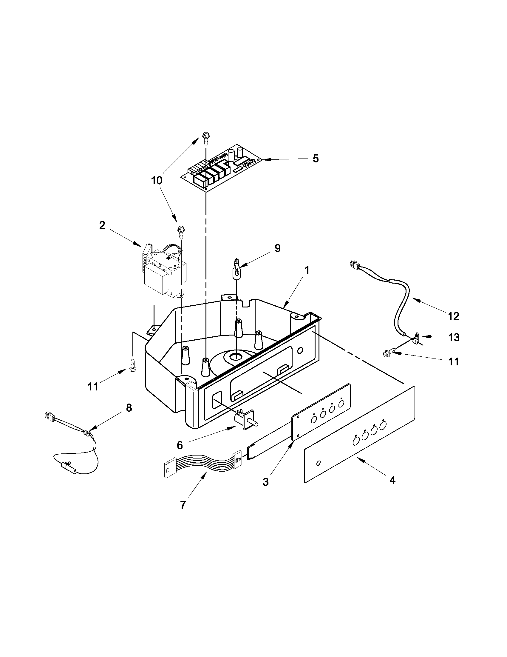 Kenmore 10689583707 control panel parts diagram