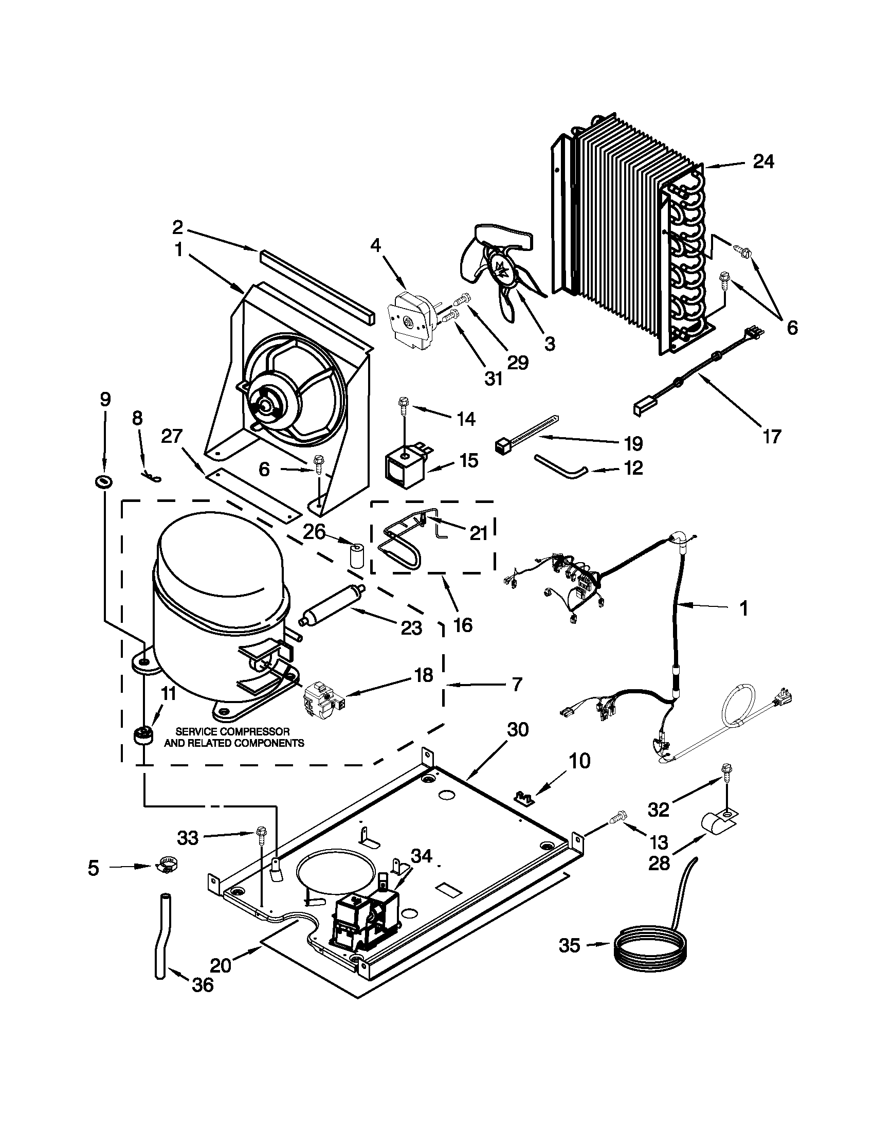 Kenmore 10689583707 unit parts diagram