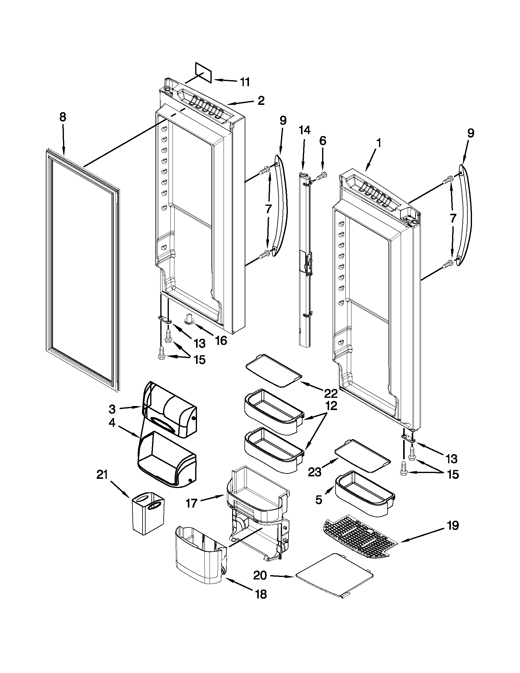 Kenmore 59679532018 refrigerator door diagram