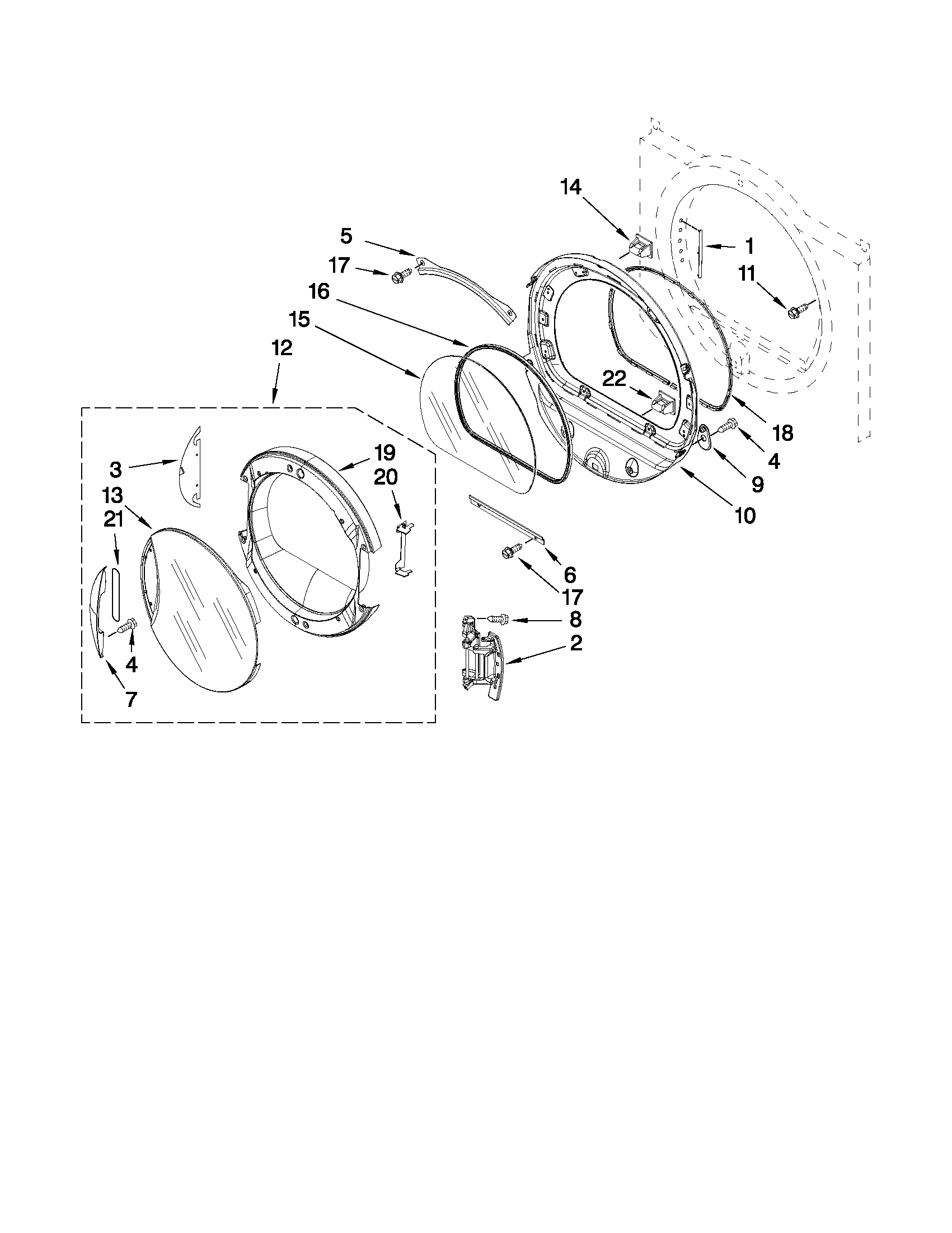 Sears Canada 110C86742701 door parts diagram