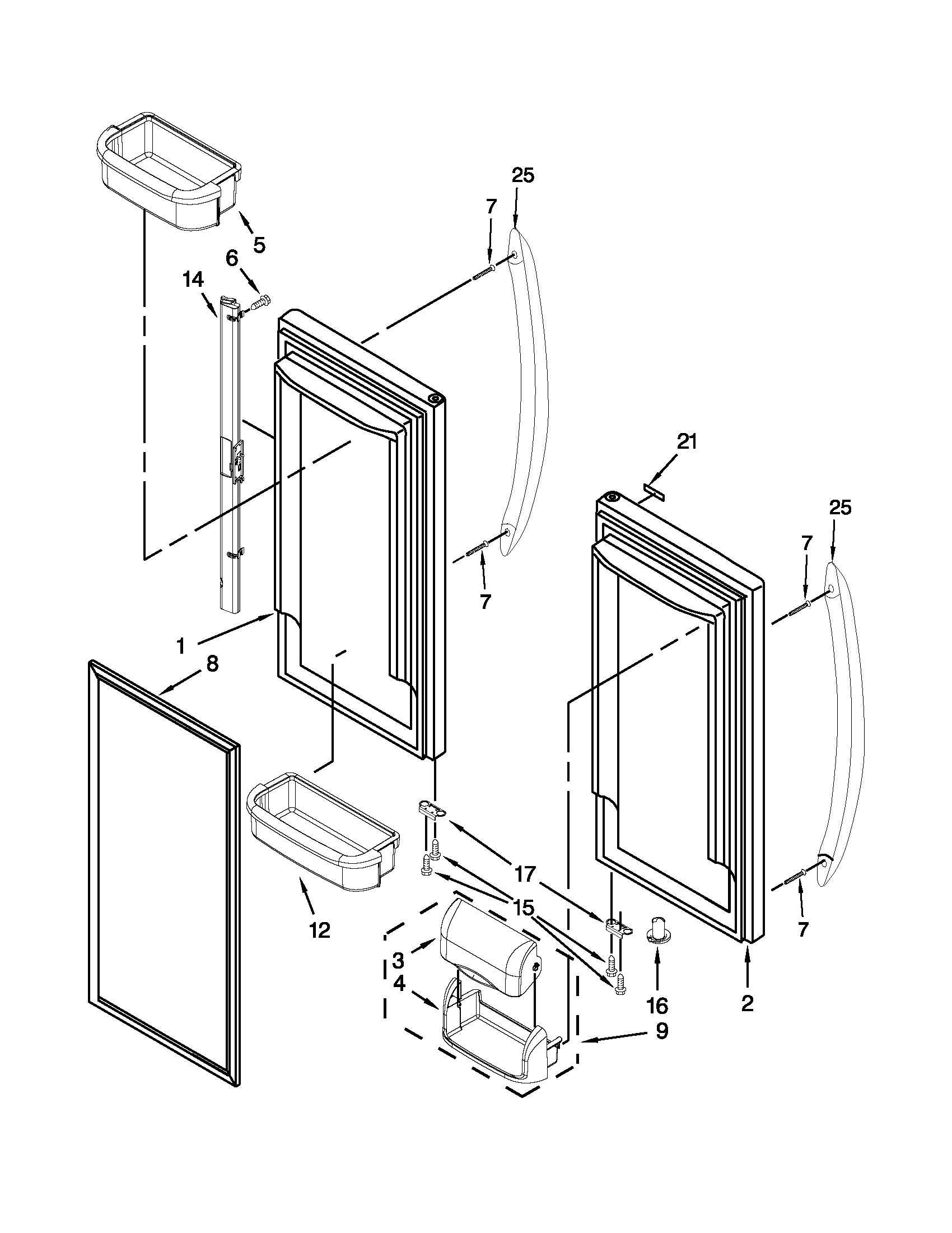 Kenmore 59672003017 refrigerator door diagram