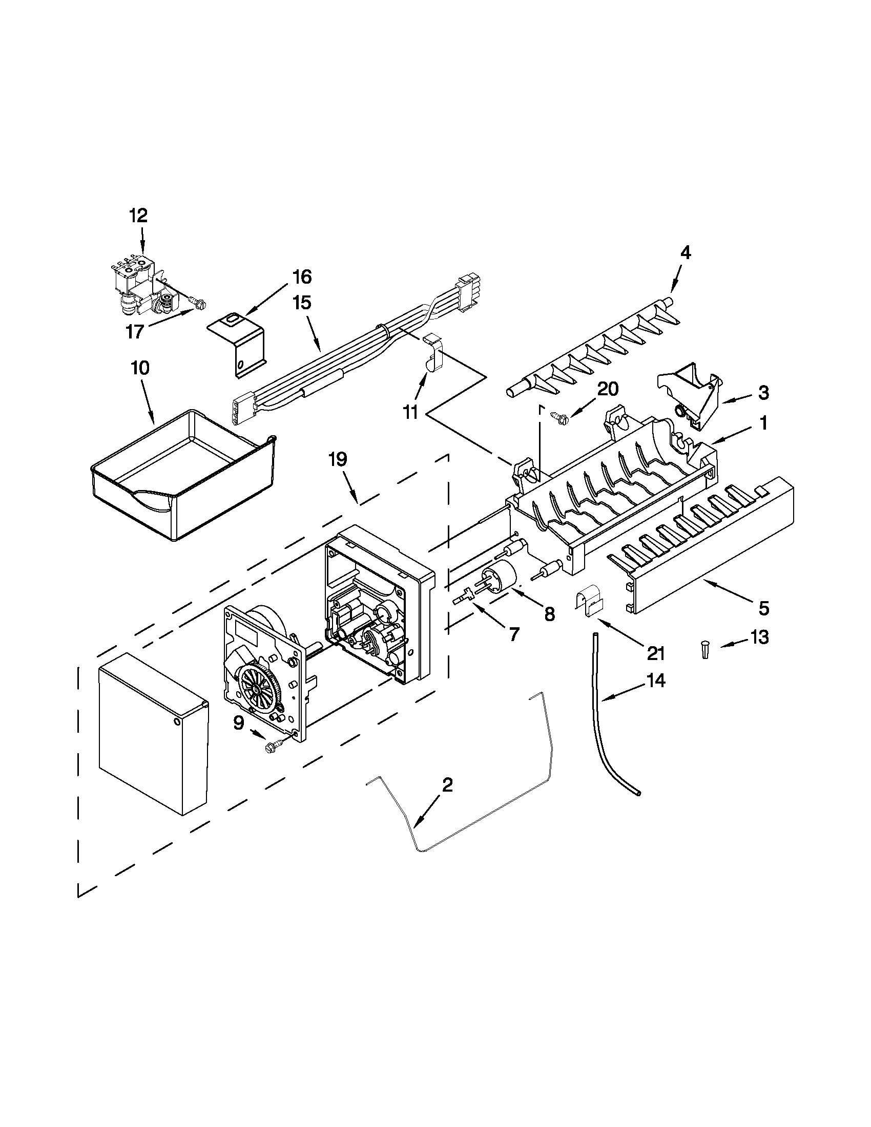 Kenmore 59672003017 ice maker diagram
