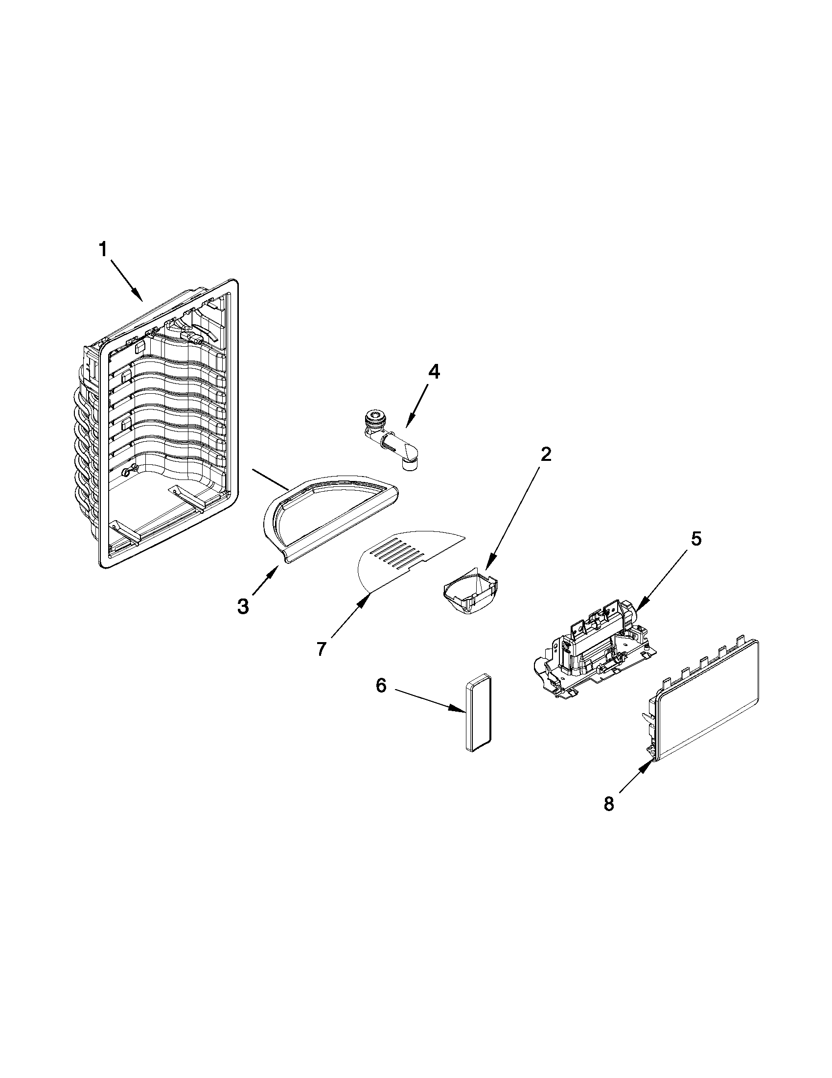 Kenmore Elite 10651163210 dispenser parts diagram