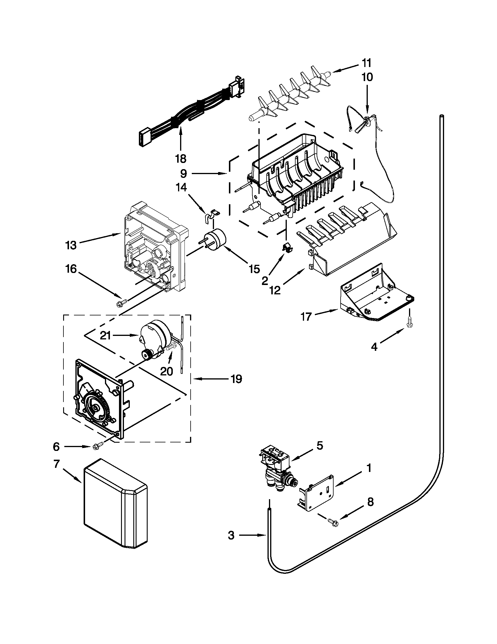 Kenmore Elite 10651163210 icemaker parts diagram