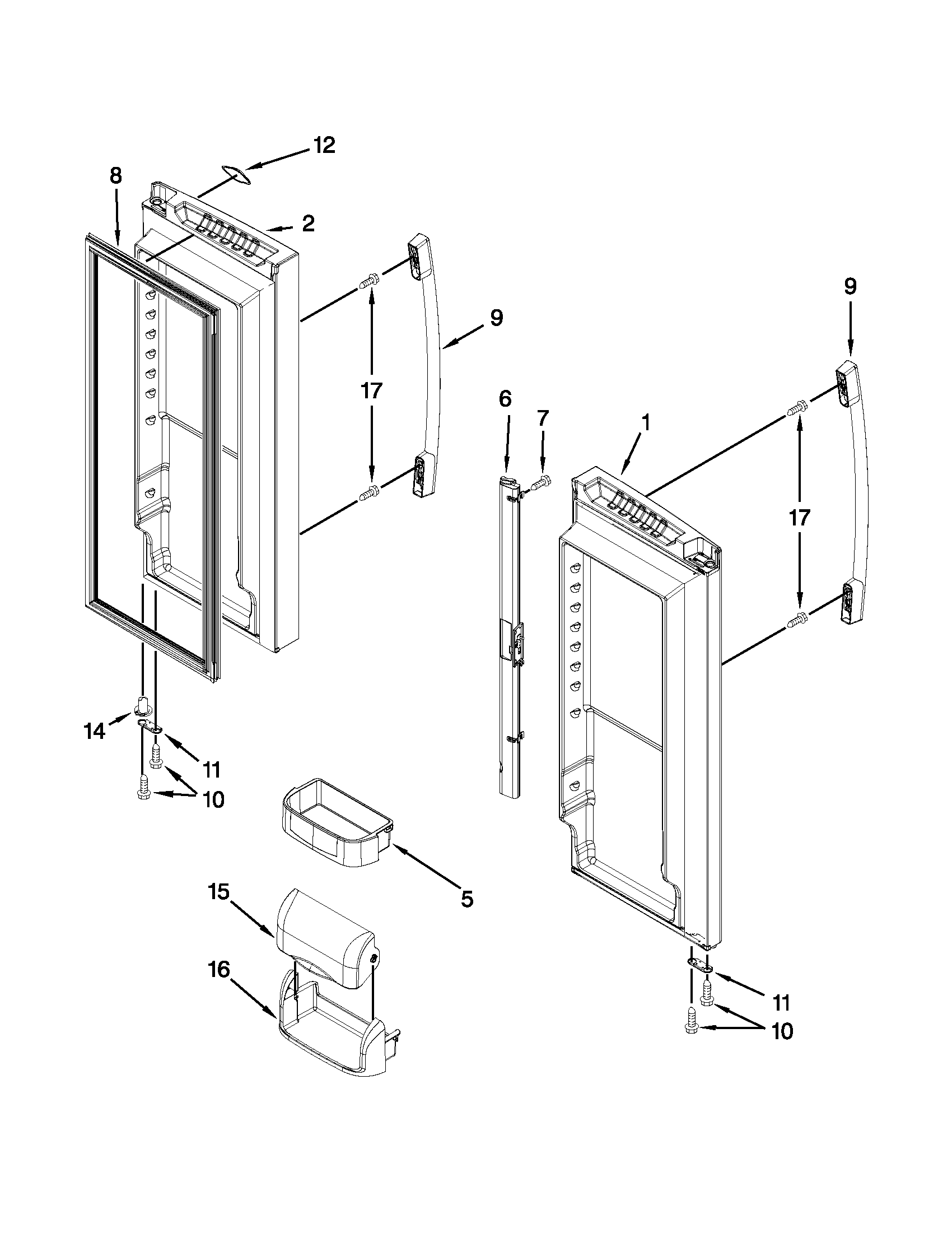Kenmore 59679223014 refrigerator door diagram