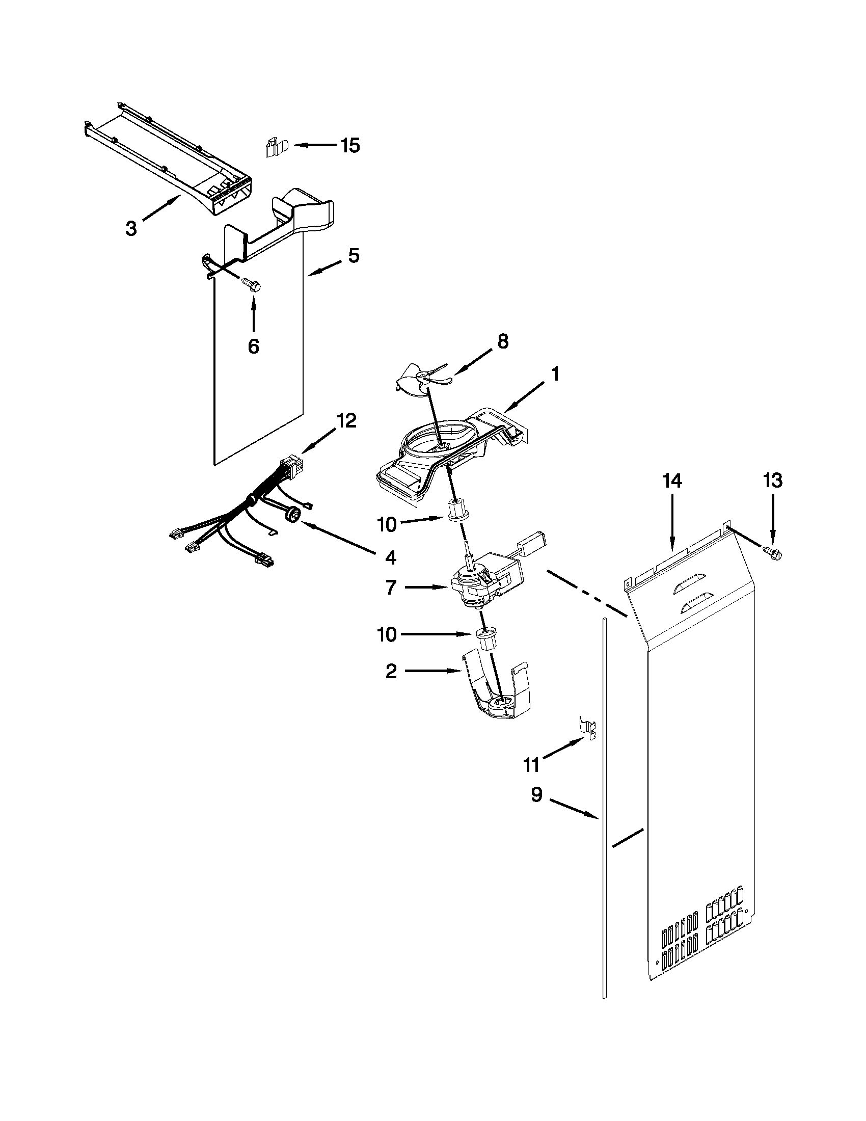 Kenmore Elite 10651189113 air flow parts diagram