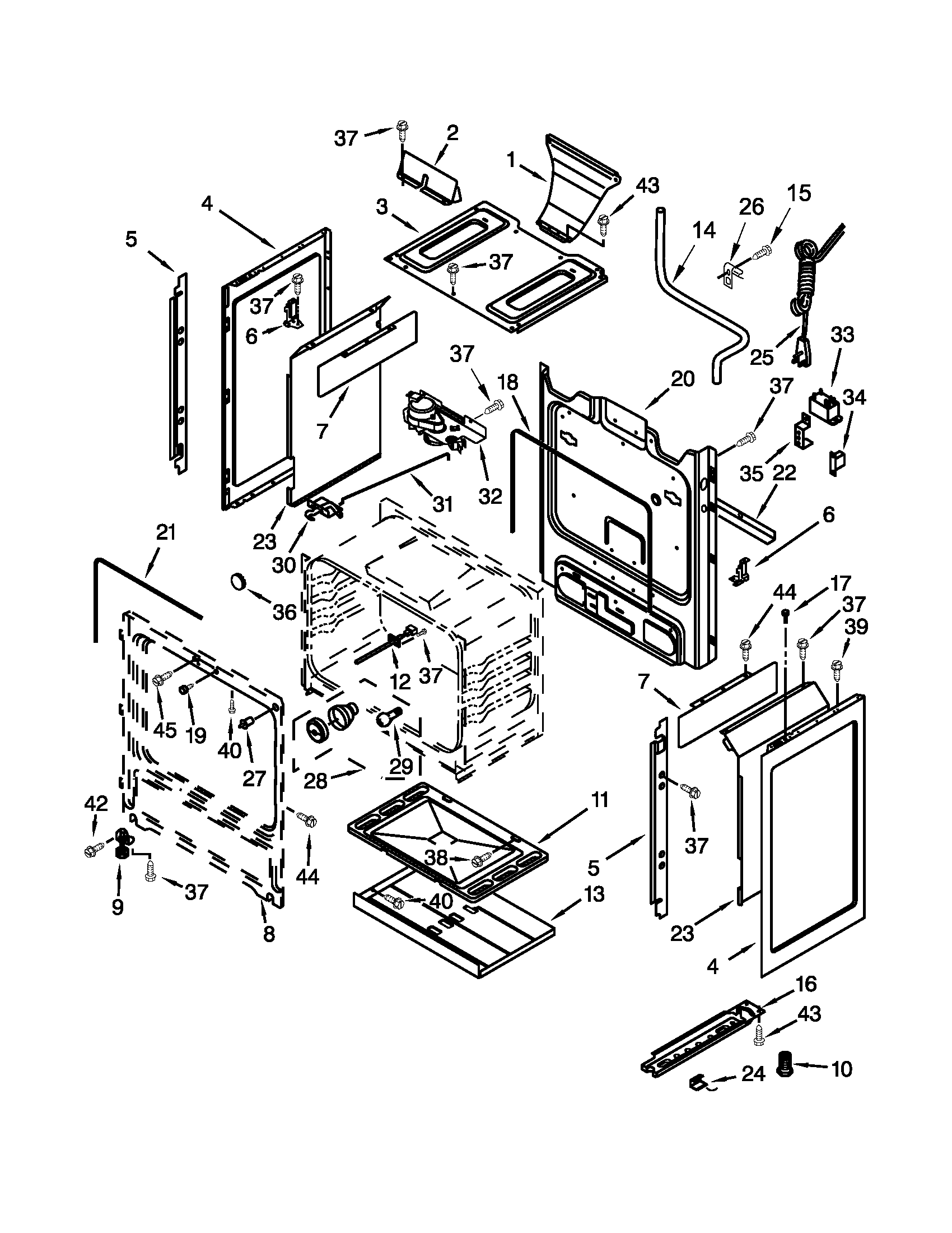 Kenmore 66575844005 chassis parts diagram