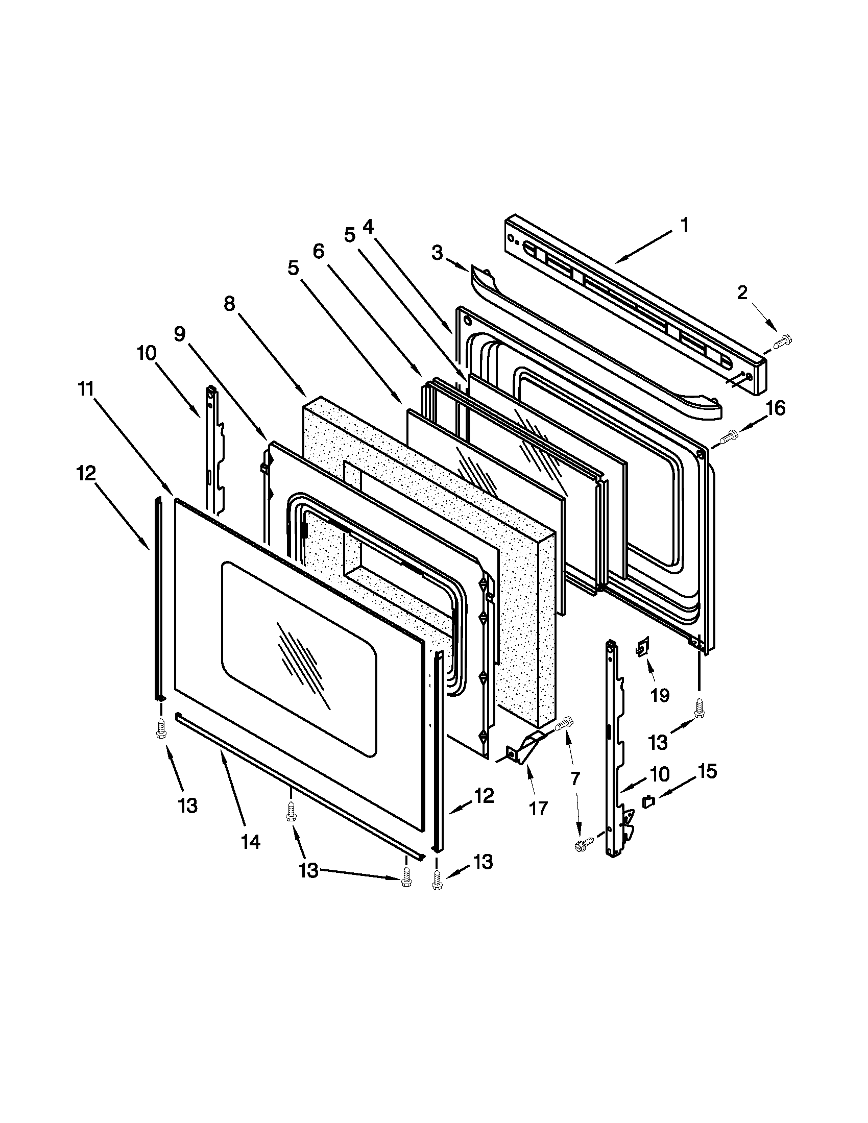Kenmore 66575844005 door parts diagram