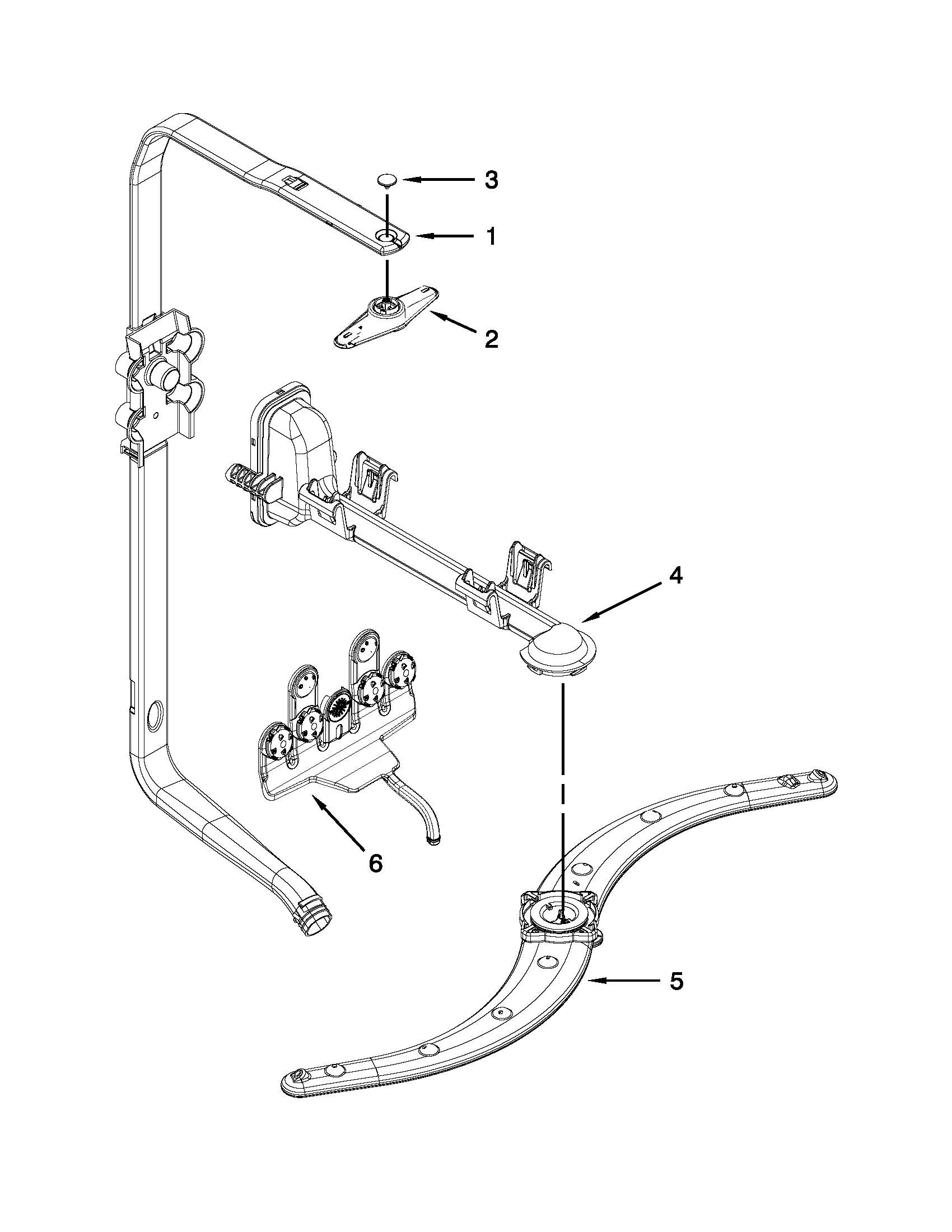 Kenmore 66513269K113 upper wash and rinse parts diagram