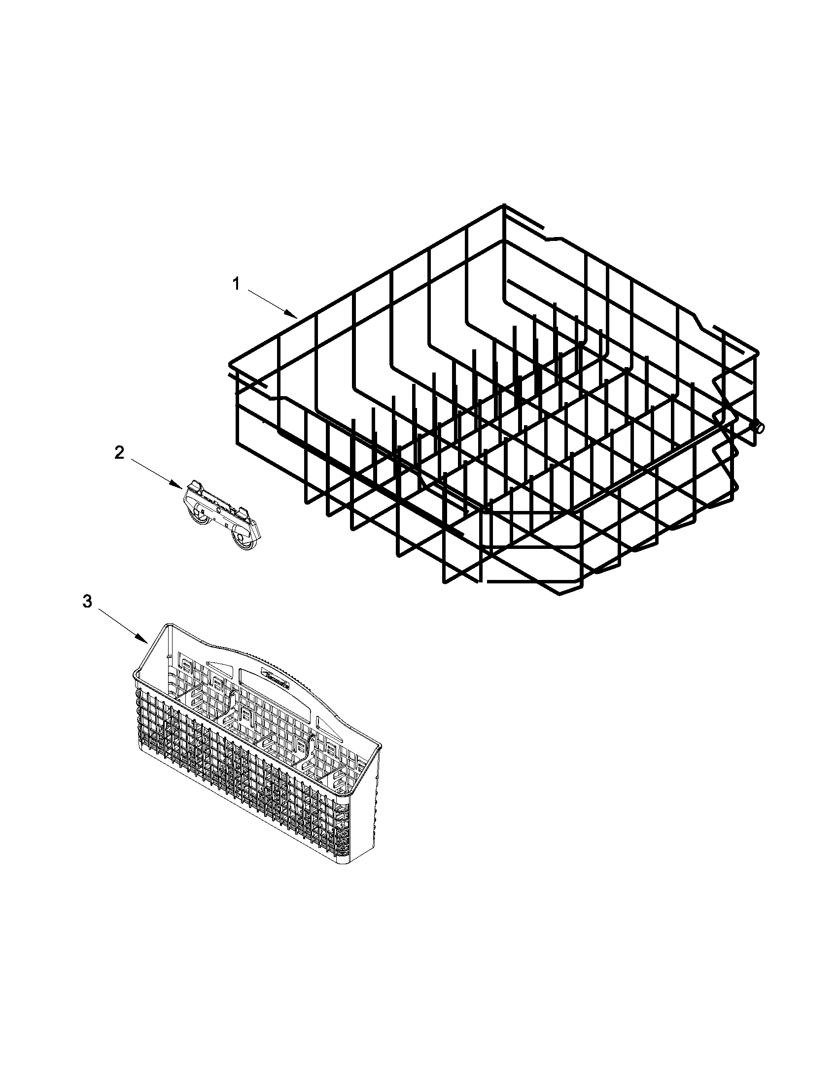 Kenmore 66513269K113 lower rack parts diagram