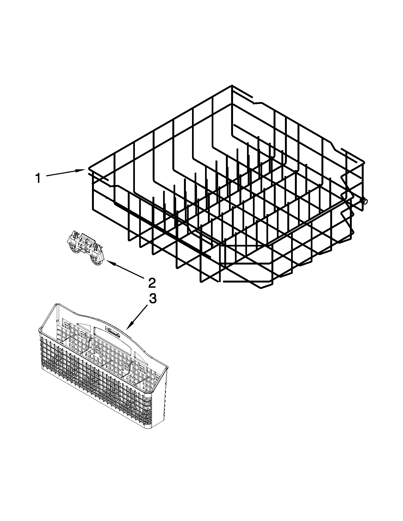 Kenmore 66513279K116 lower rack parts diagram
