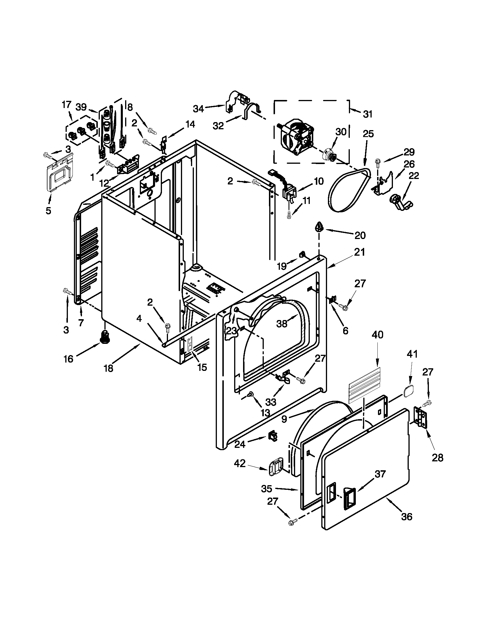 Kenmore 11061262311 cabinet parts diagram