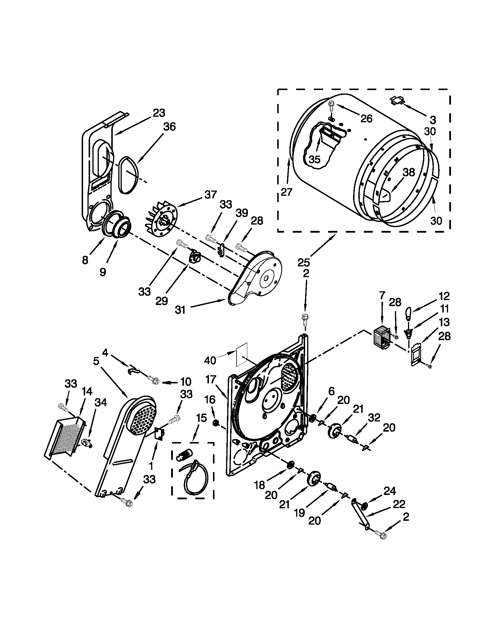 Kenmore 11061262311 bulkhead parts diagram