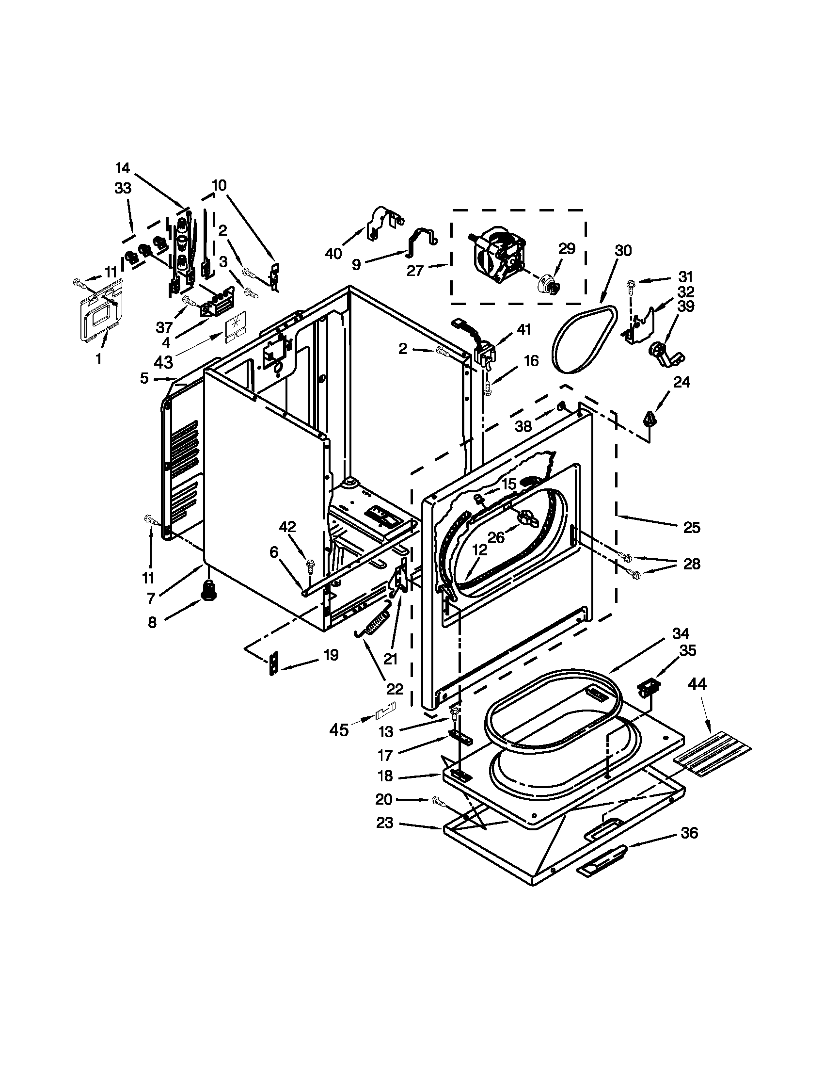 Kenmore 11061202013 cabinet parts diagram