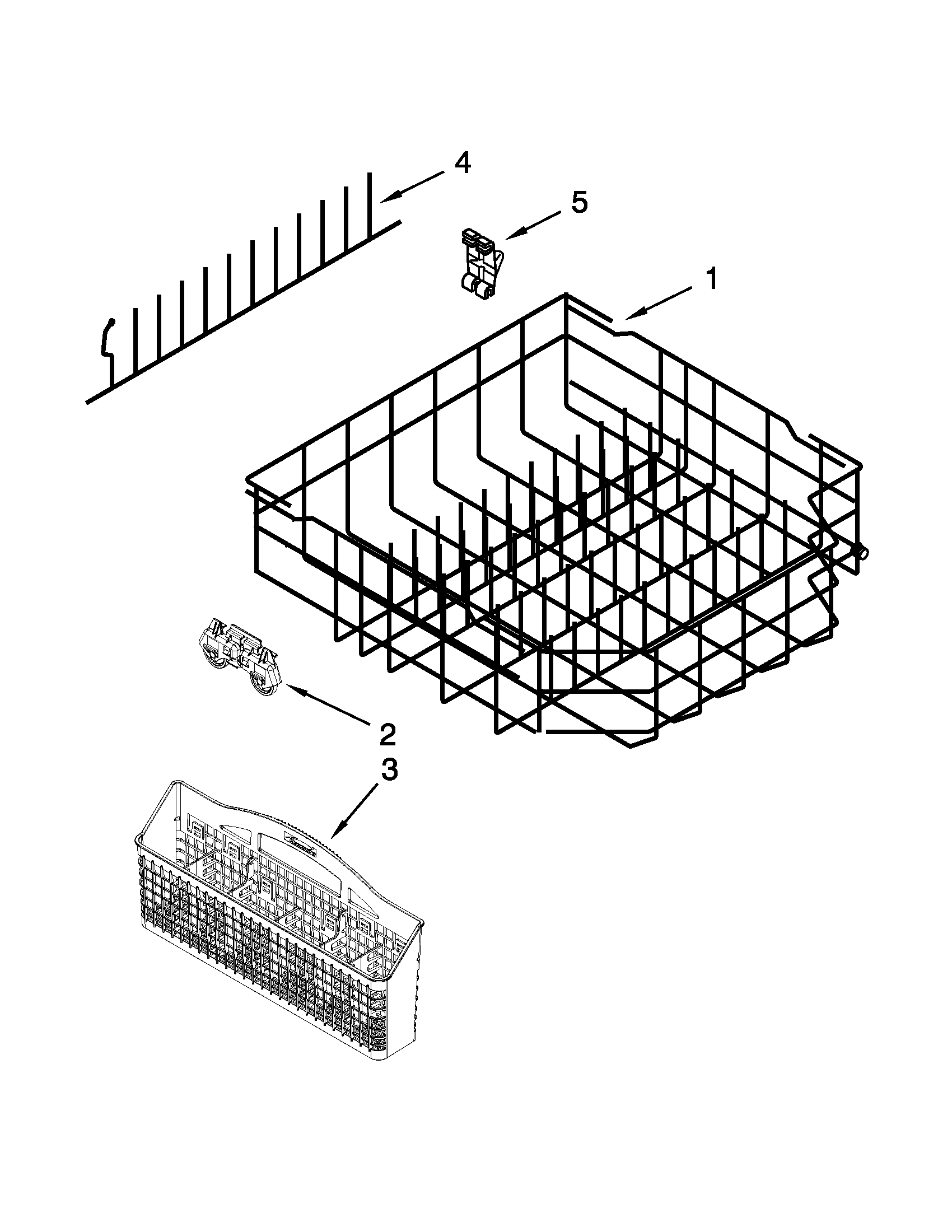 Kenmore 66513283K116 lower rack parts diagram