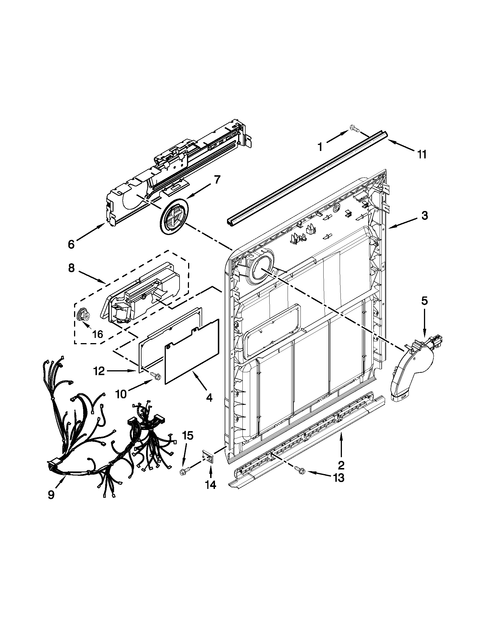 Kenmore 66513293K115 inner door parts diagram