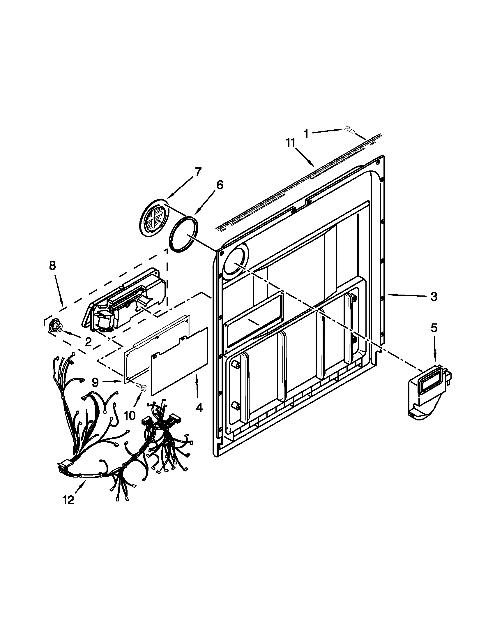Kenmore 66513042K114 inner door parts diagram