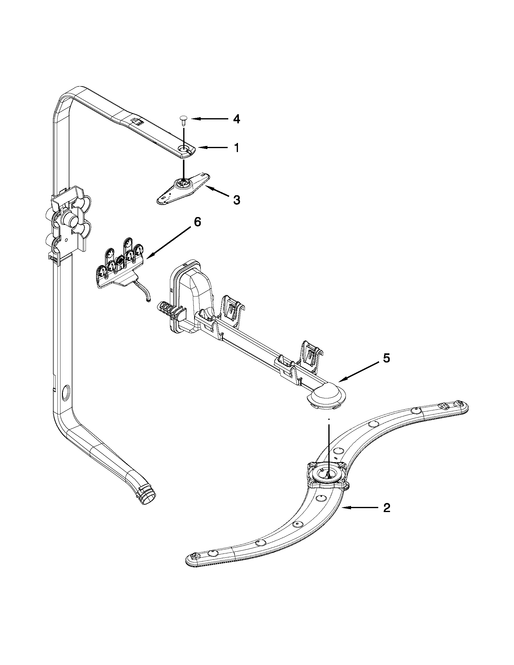 Kenmore 66513042K114 upper wash and rinse parts diagram