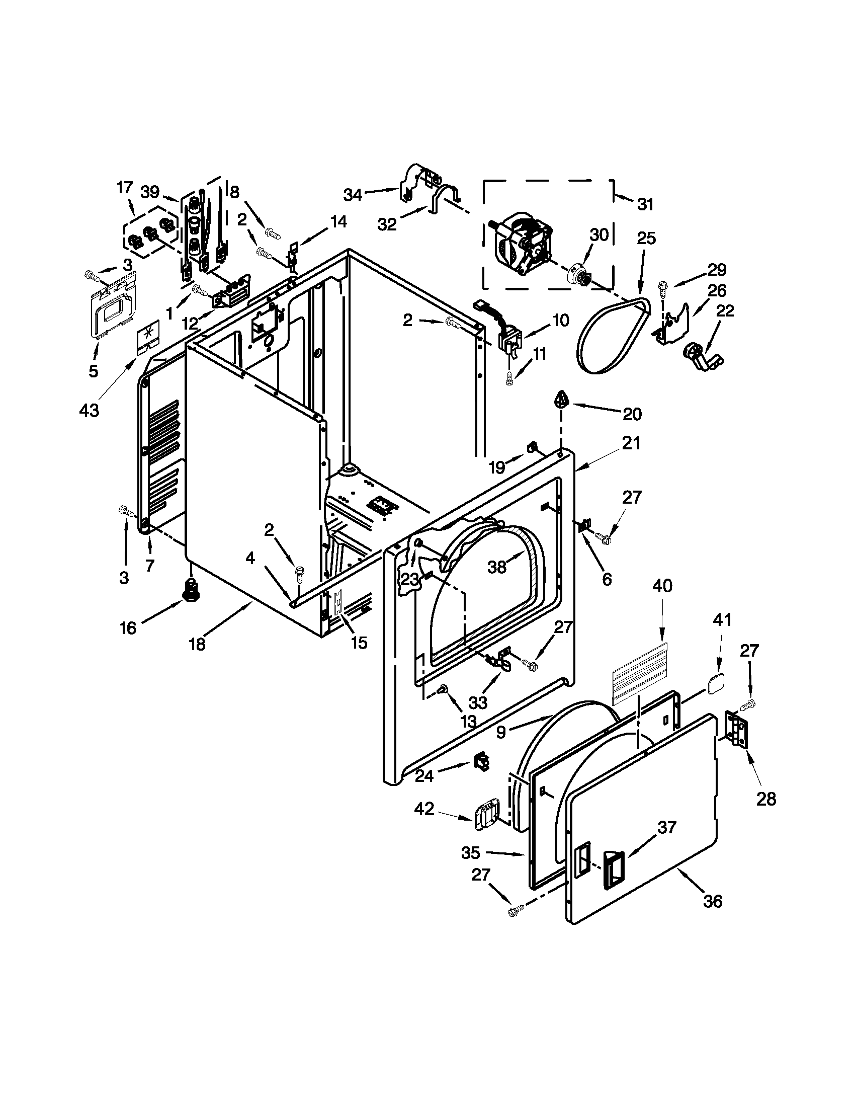 Kenmore 11061402310 cabinet parts diagram