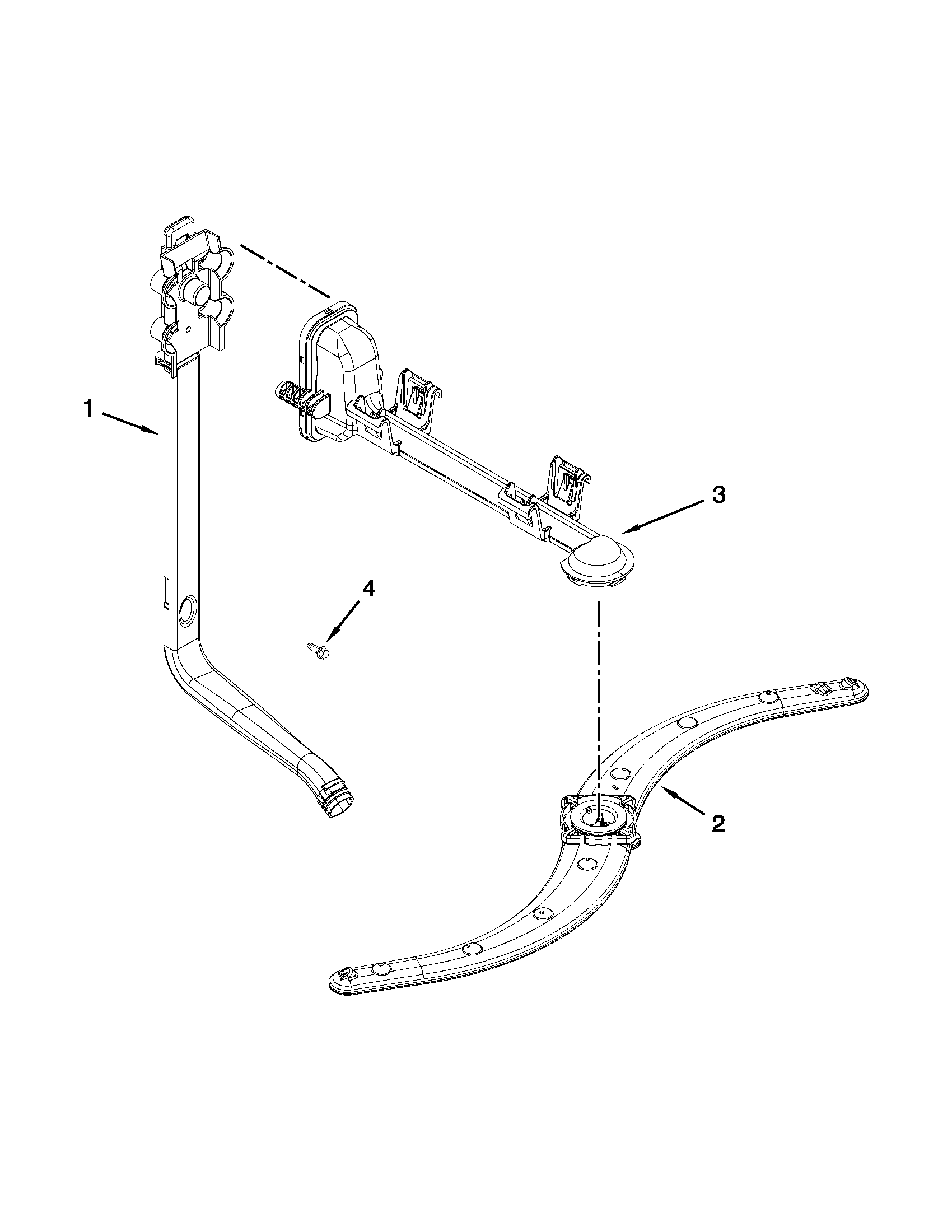 Kenmore 66515113K212 upper wash and rinse parts diagram