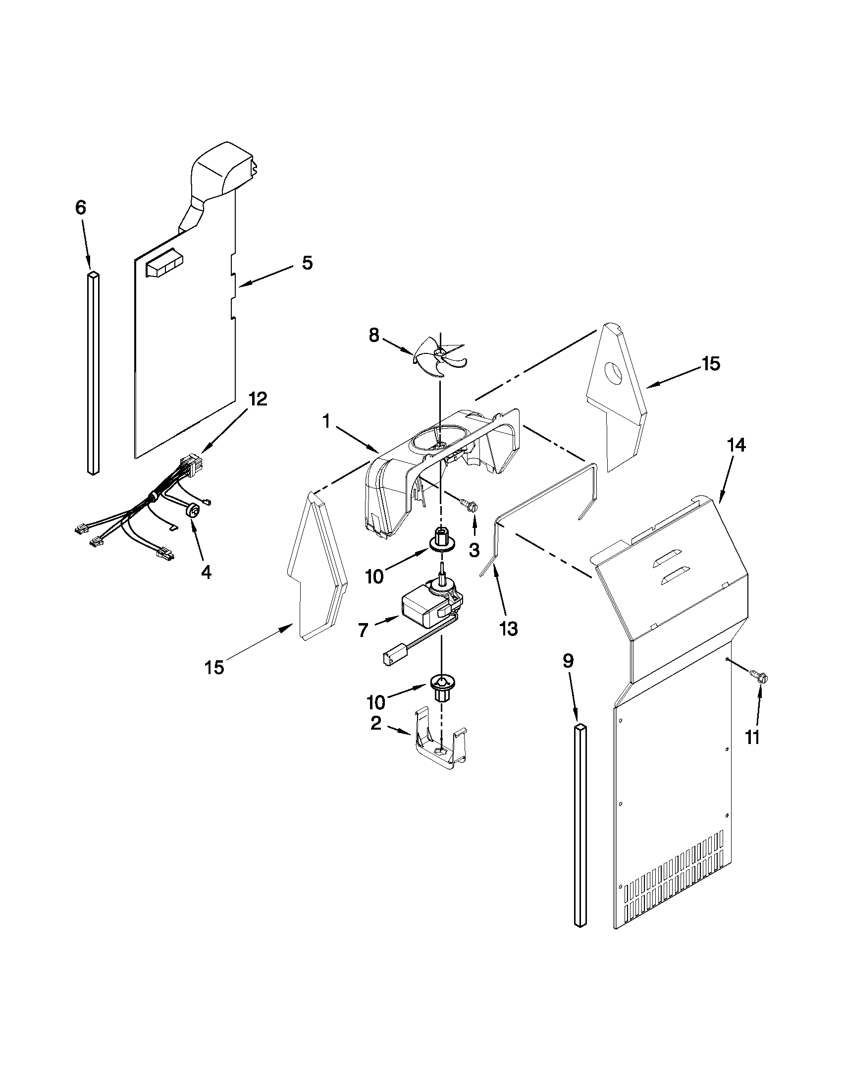 Kenmore 10650023210 air flow parts diagram