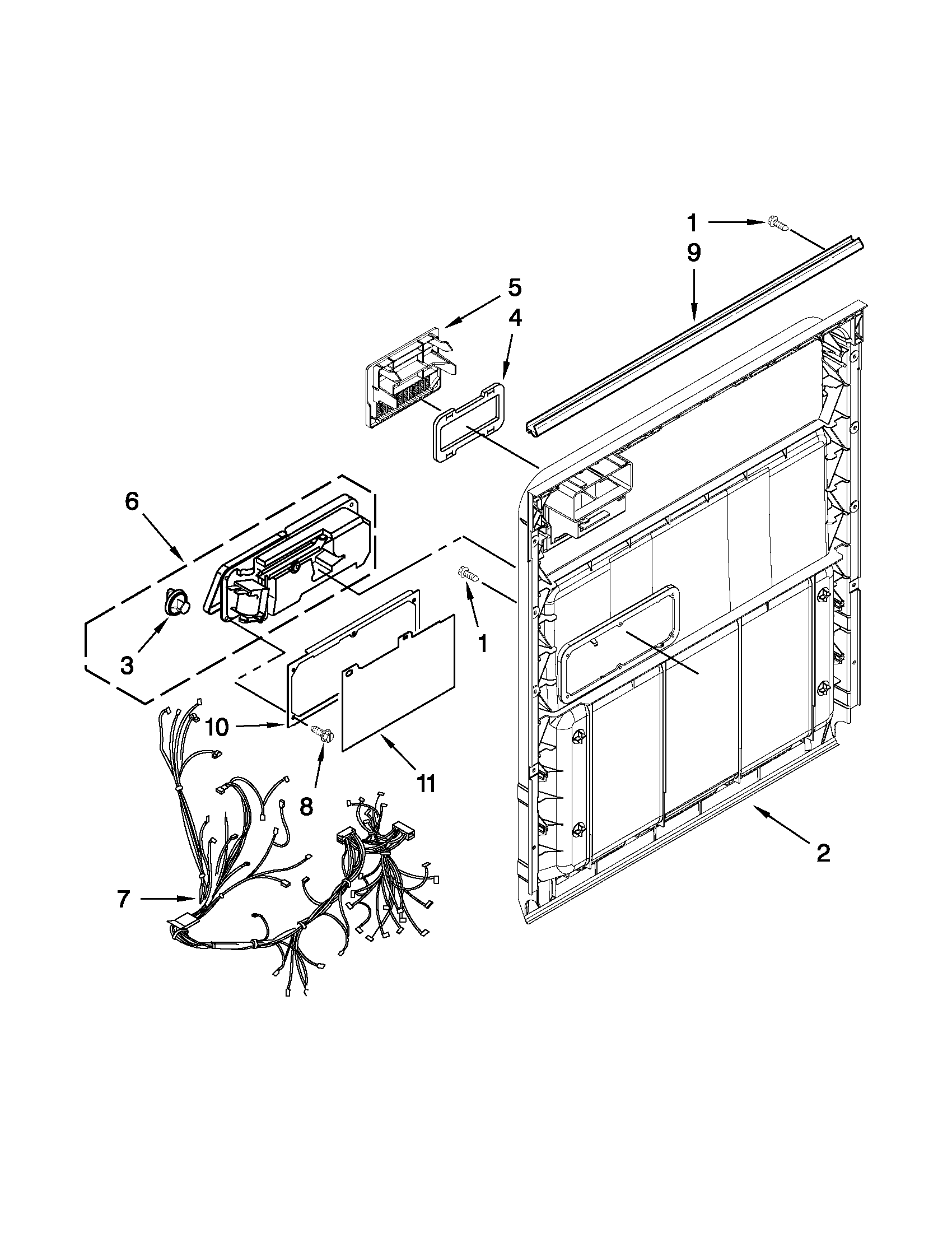 Kenmore 66517152K211 inner door parts diagram