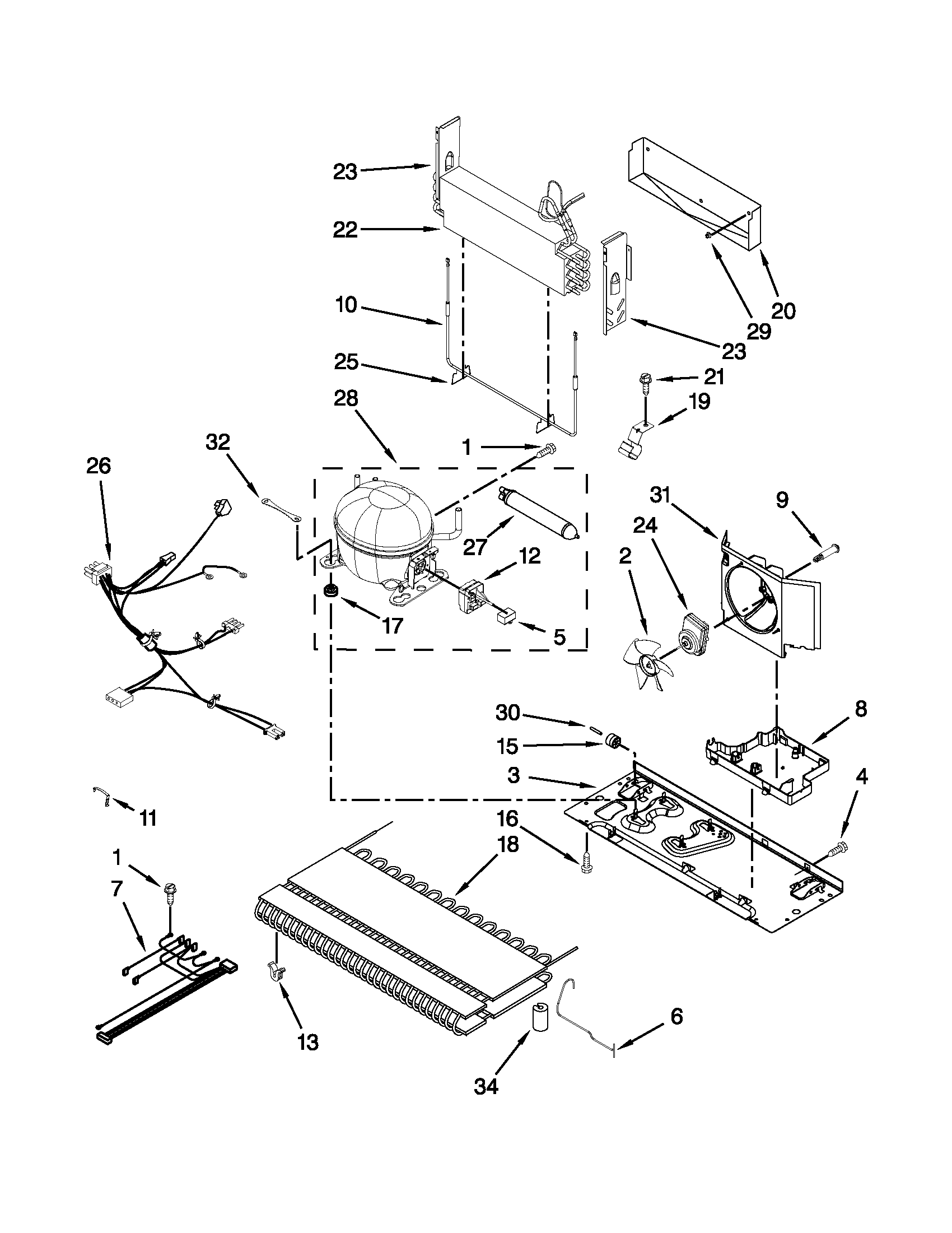 Kenmore 59679523016 unit parts diagram