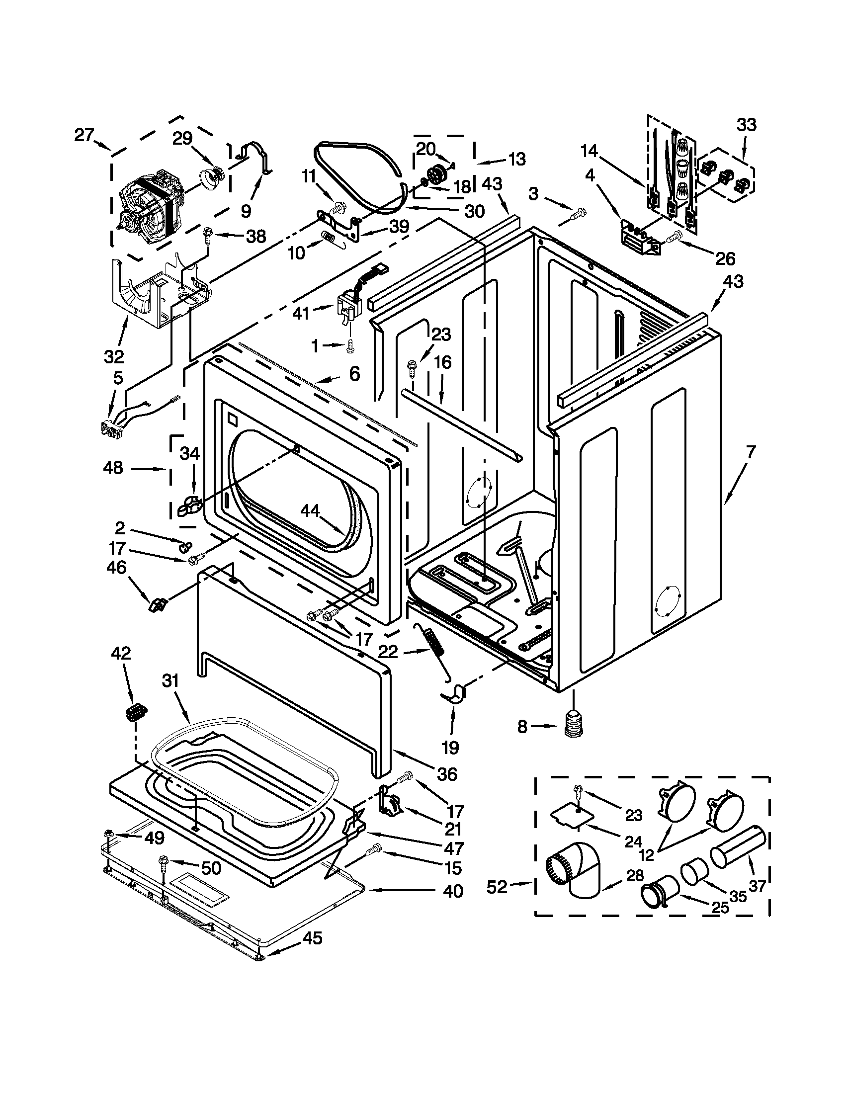 Kenmore 11066002011 cabinet parts diagram
