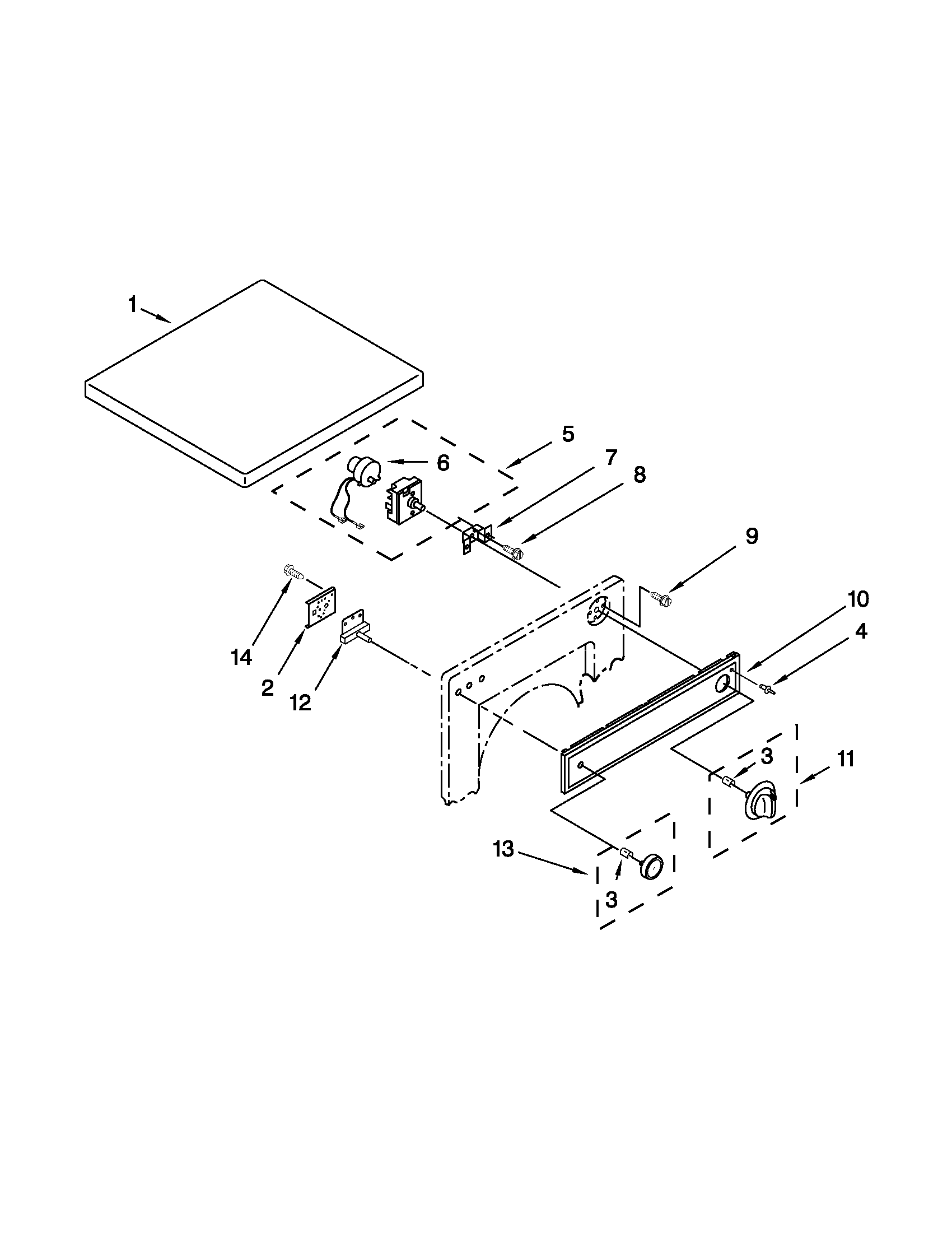 Sears Canada 110C84722402 top and console parts diagram