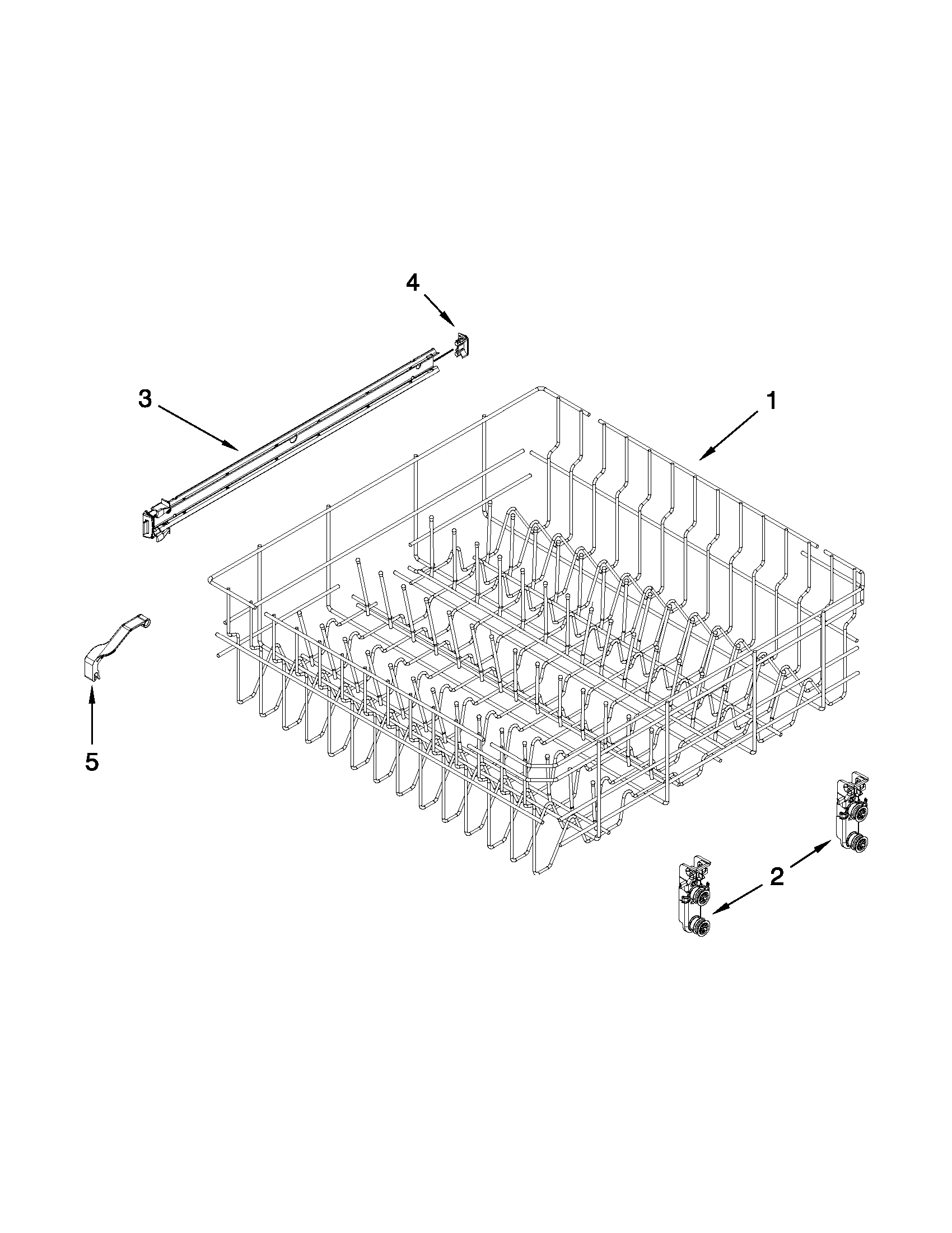 Kenmore 66513273K112 upper rack and track parts diagram