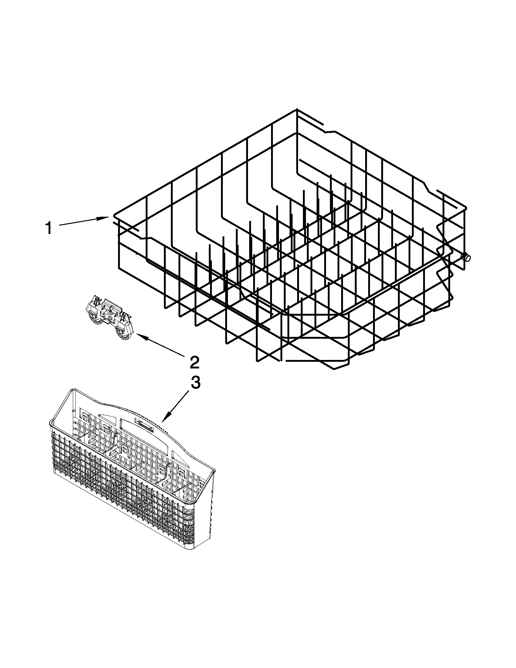 Kenmore 66513273K112 lower rack parts diagram