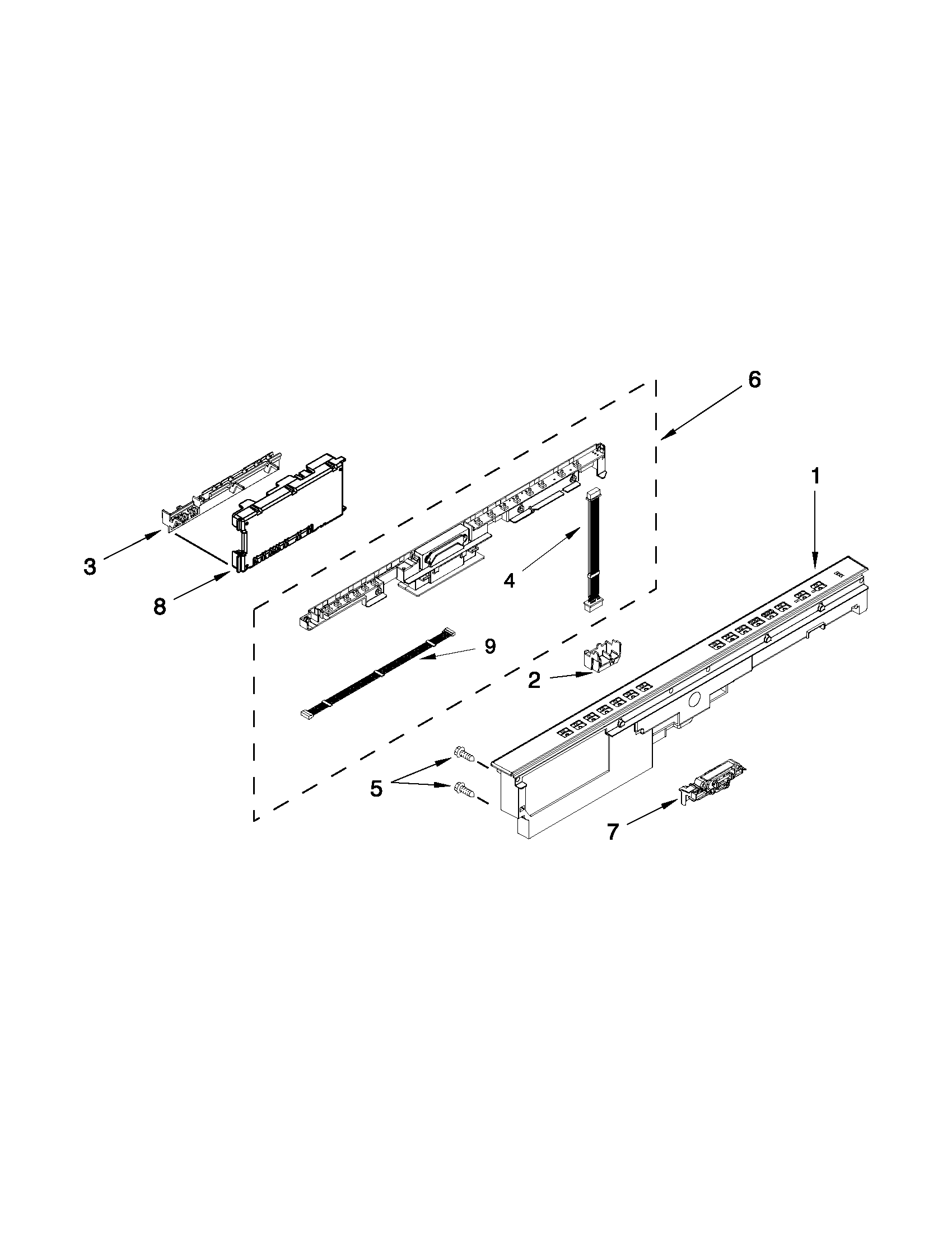 Kenmore 66513279K115 control panel and latch parts diagram