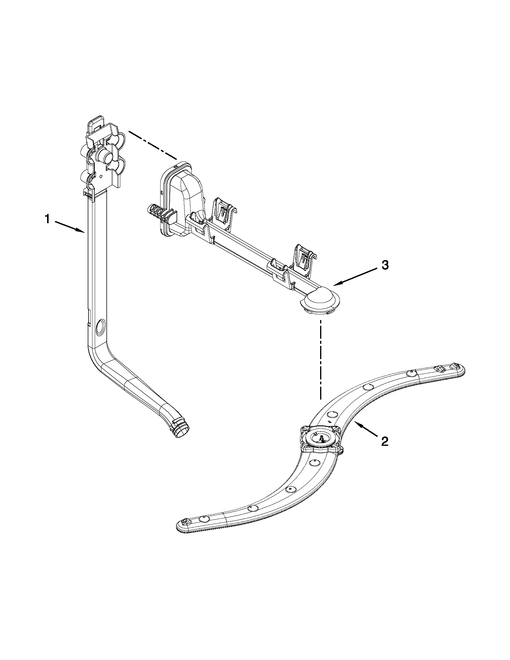 Kenmore 66513073K213 upper wash and rinse parts diagram