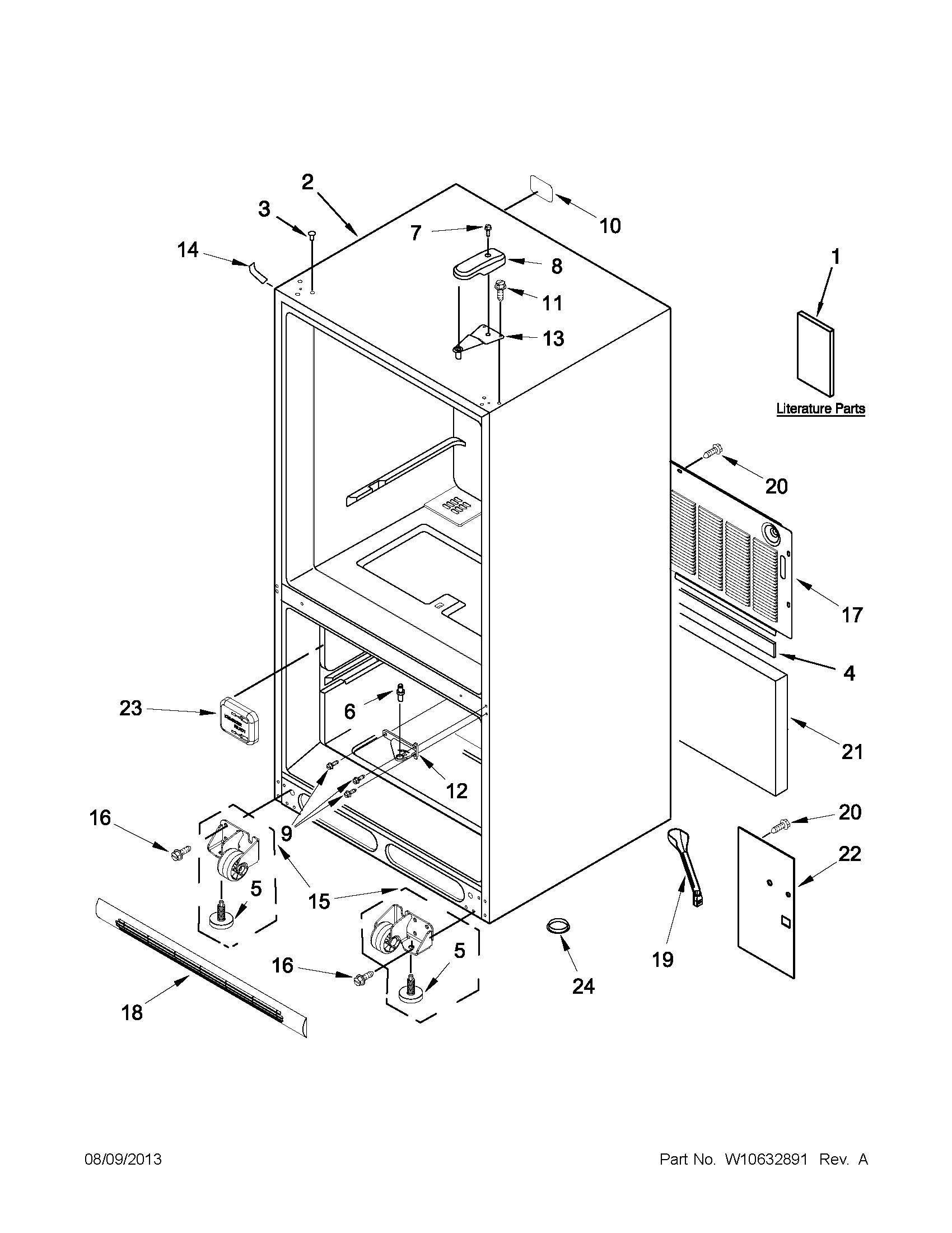 Kenmore 59669283014 cabinet parts diagram