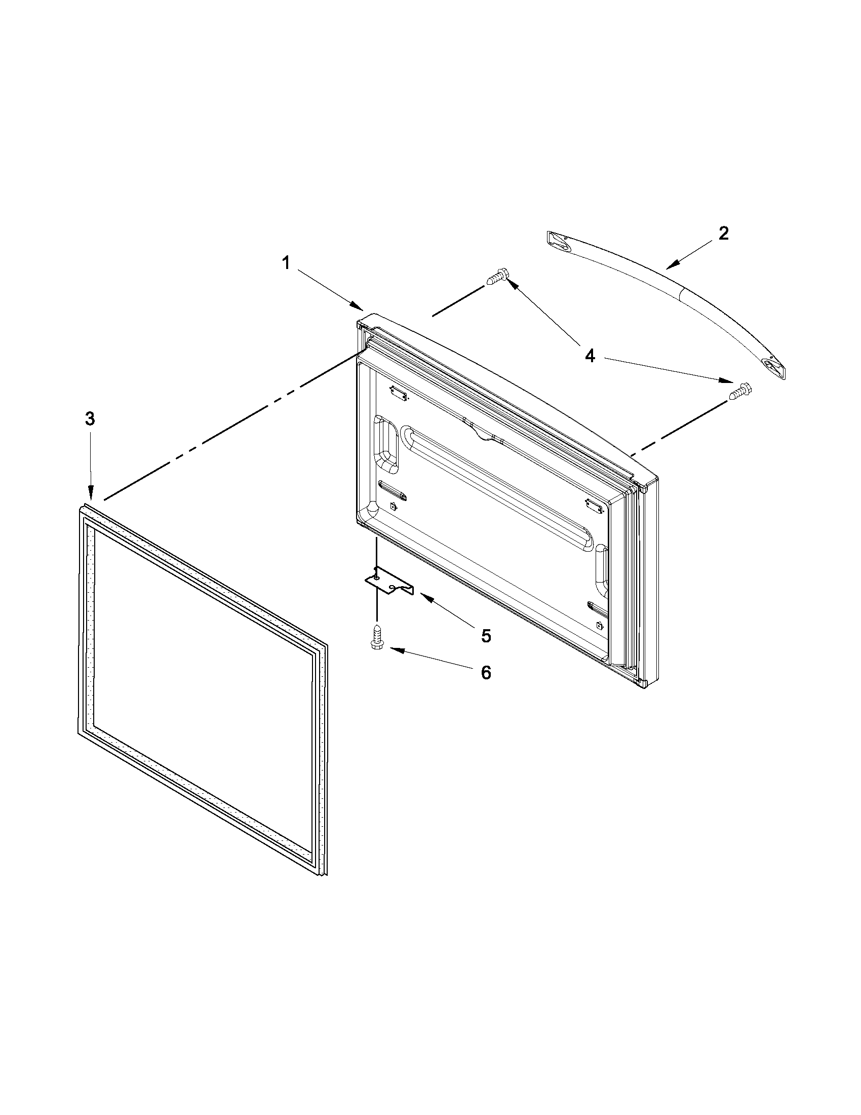 Kenmore 59669283014 freezer door parts diagram