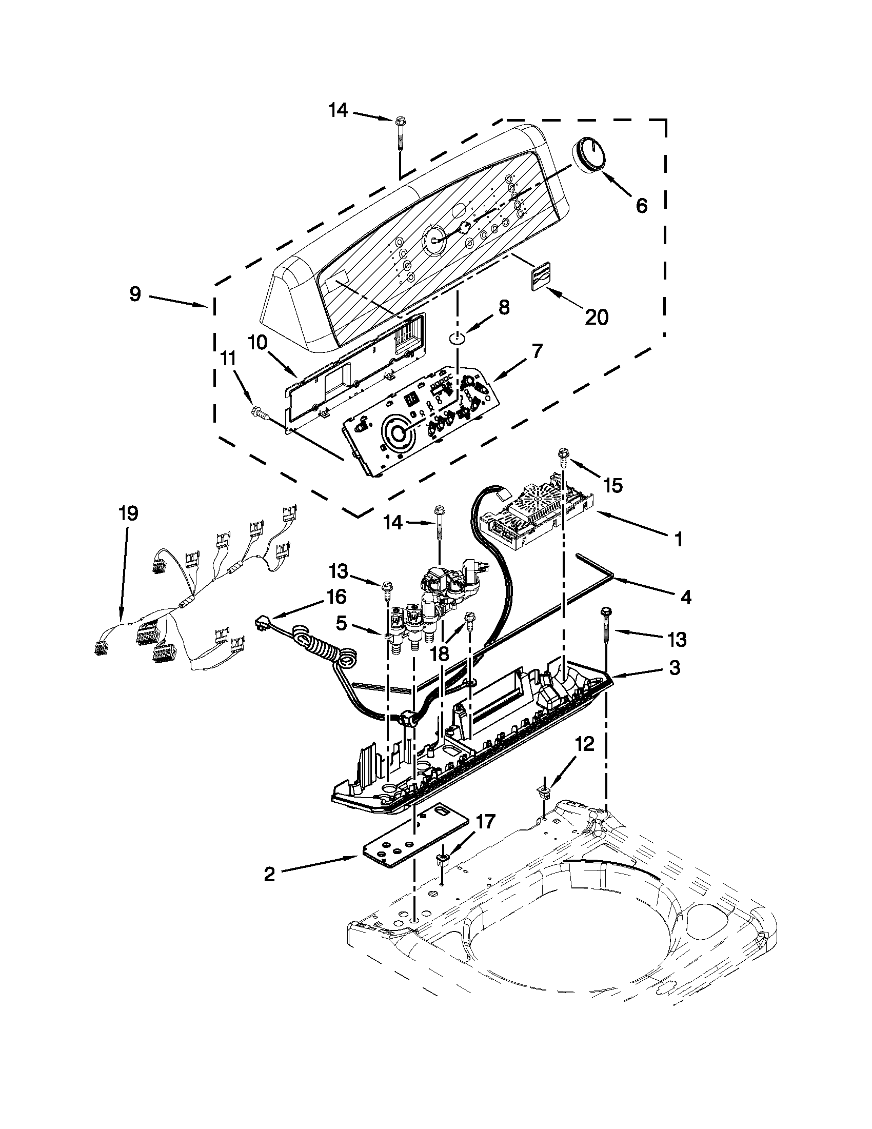 Kenmore 11028102310 control panel parts diagram