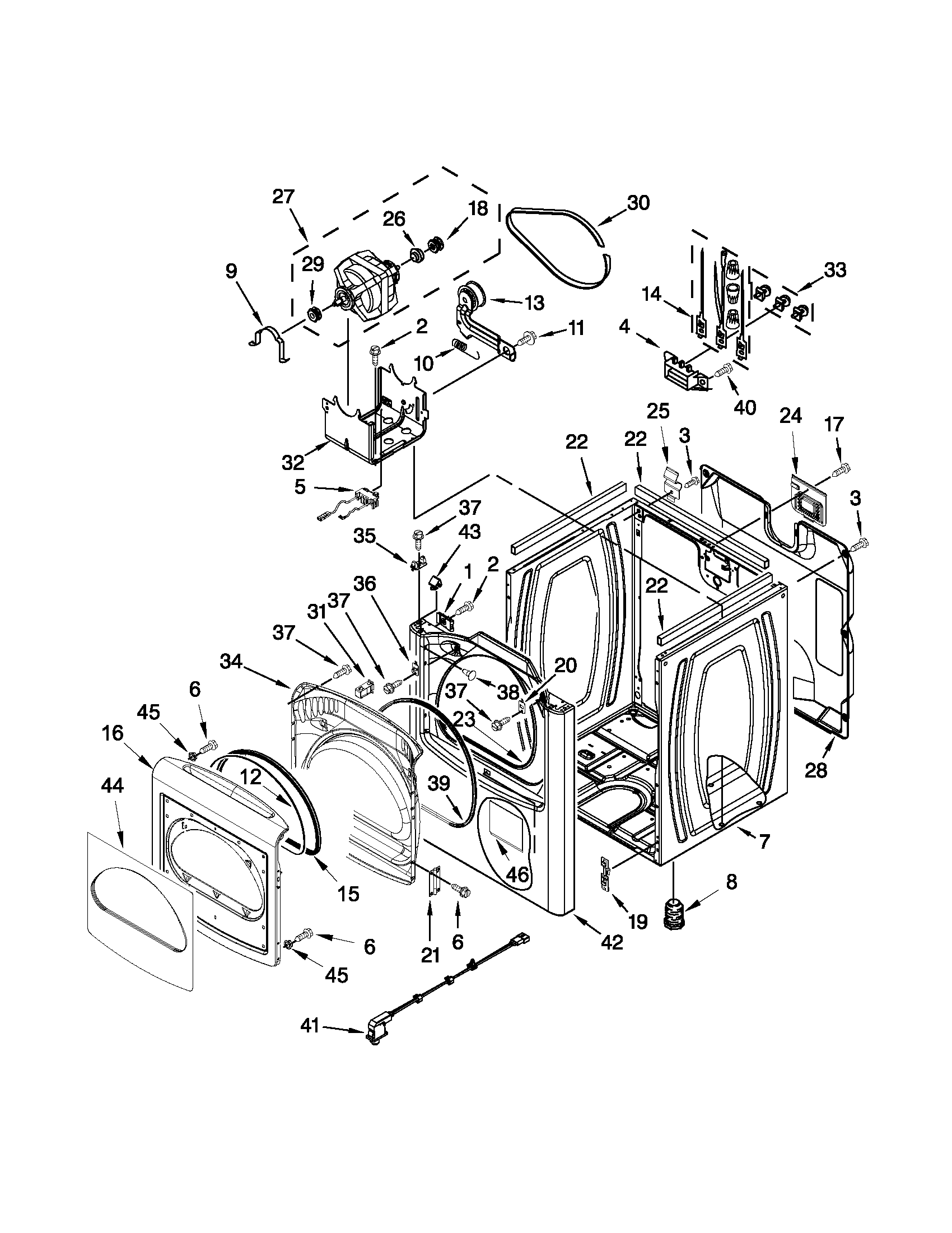 Kenmore 11068102310 cabinet parts diagram