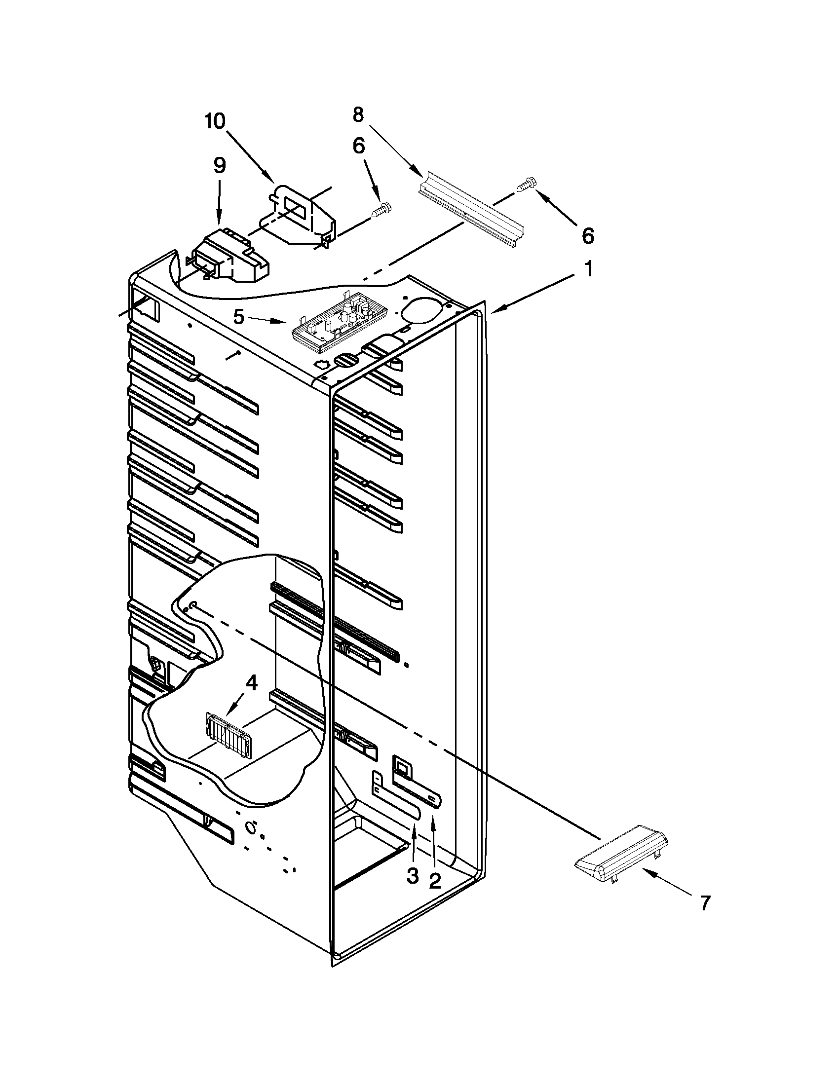 Kenmore 10641159210 refrigerator liner parts diagram