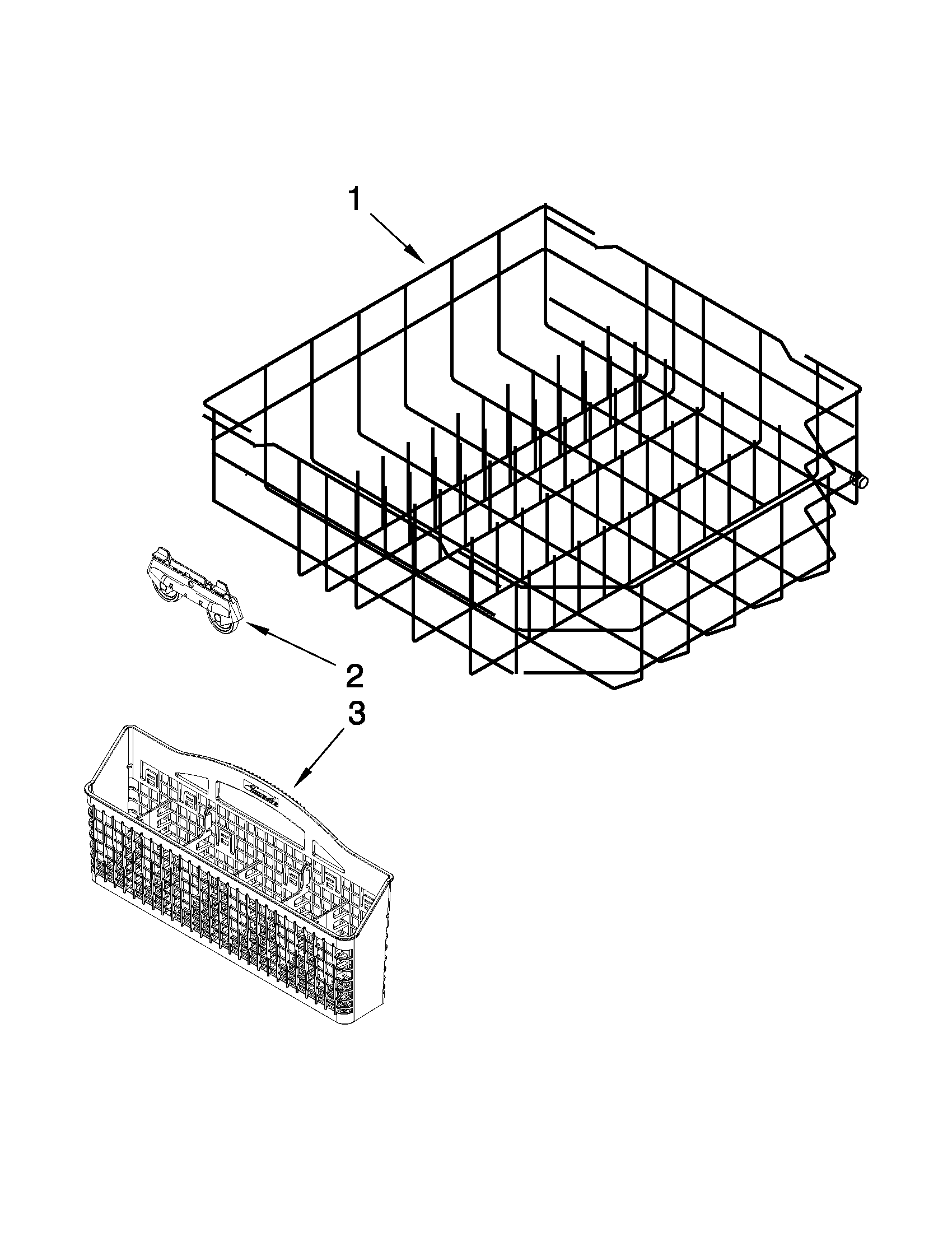 Kenmore 66513293K116 lower rack parts diagram