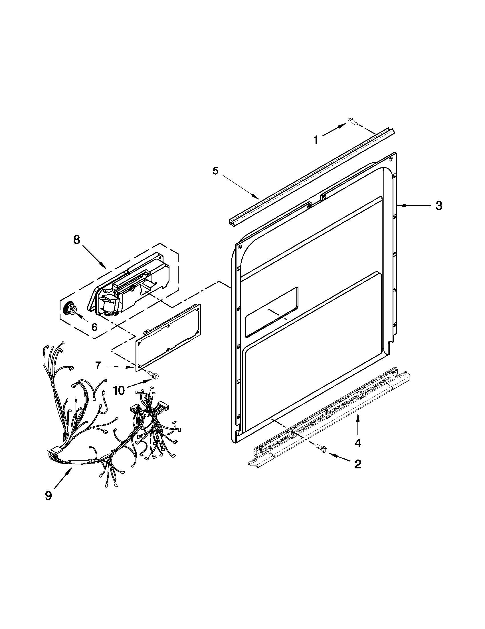 Kenmore Elite 66512769K311 inner door parts diagram
