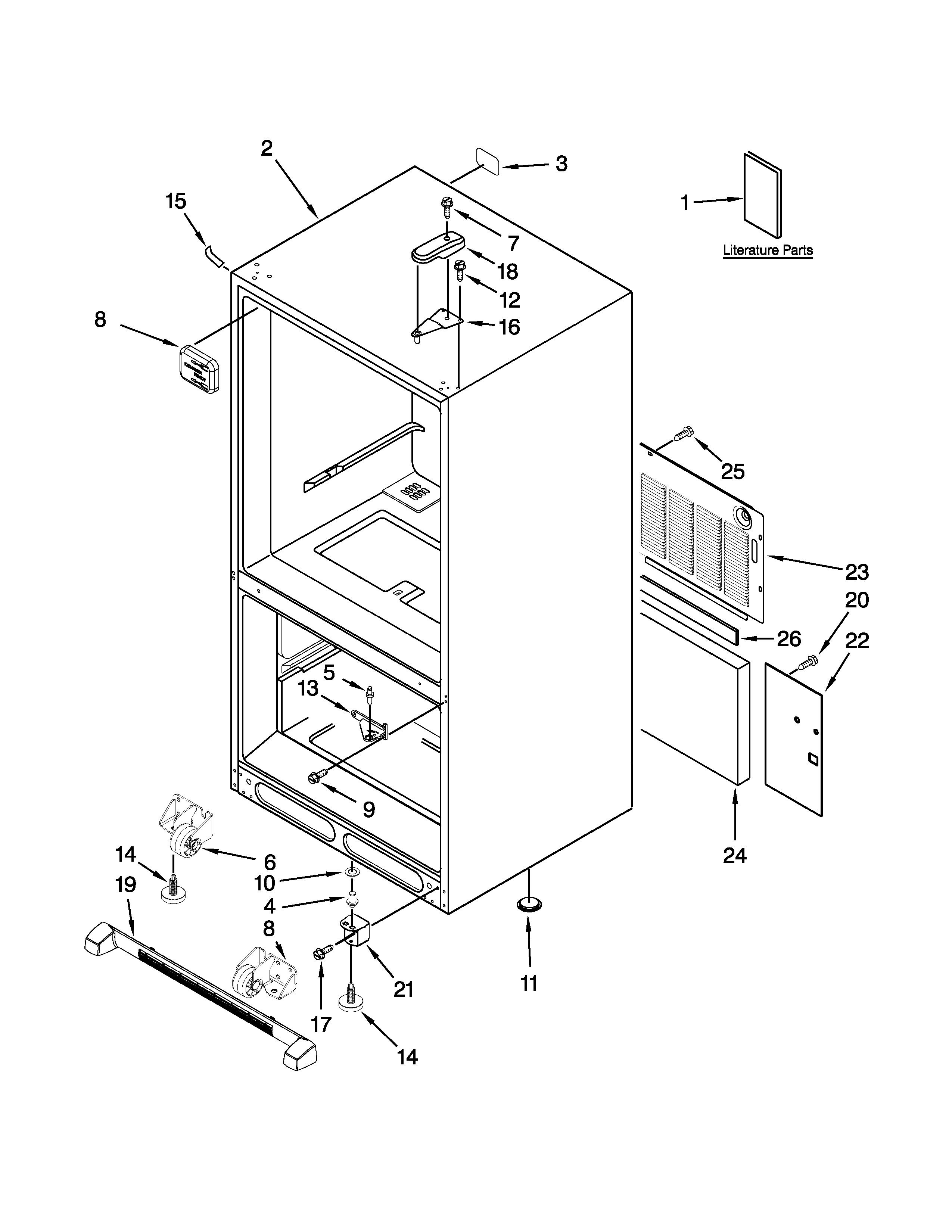 Kenmore 59669312010 cabinet parts diagram
