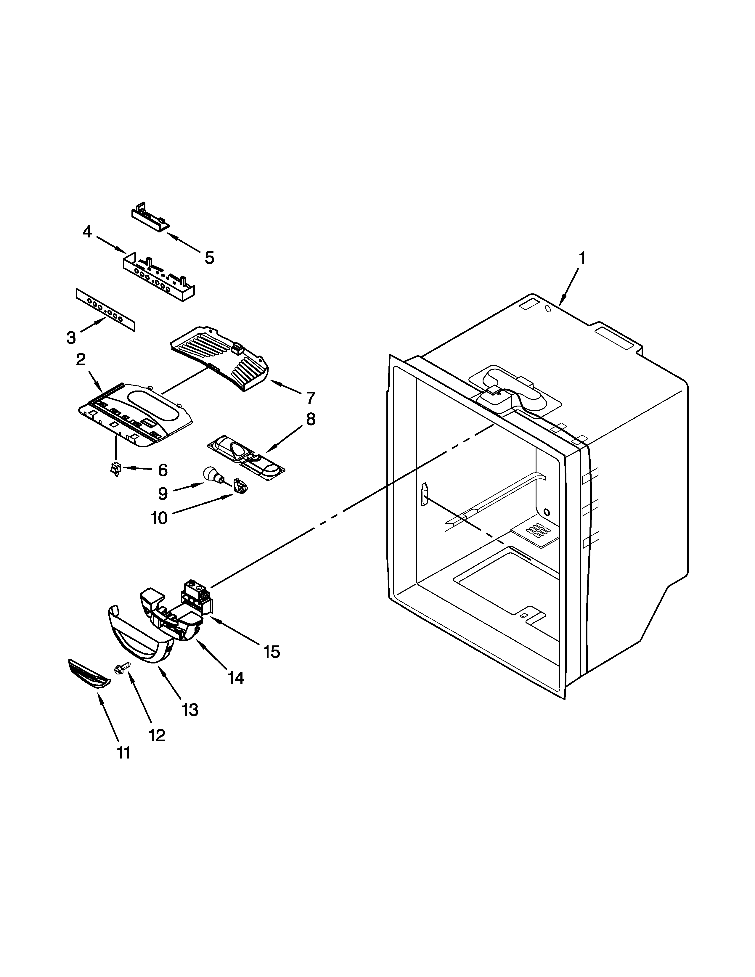 Kenmore 59669312010 refrigerator liner parts diagram