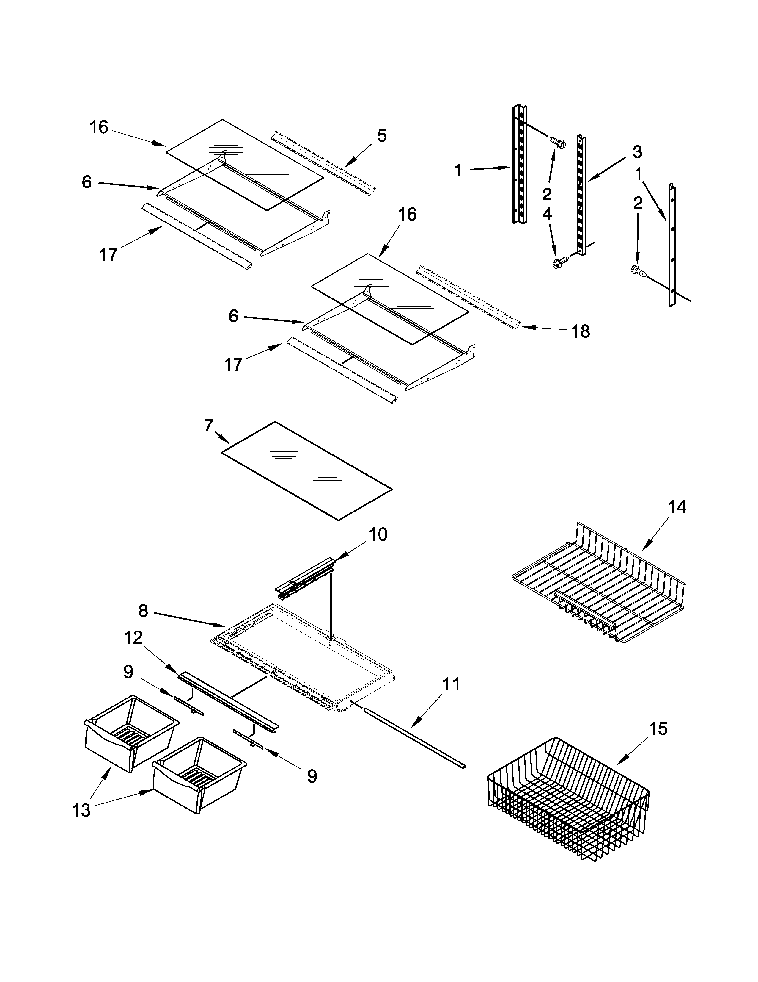 Kenmore 59669312010 shelf parts diagram