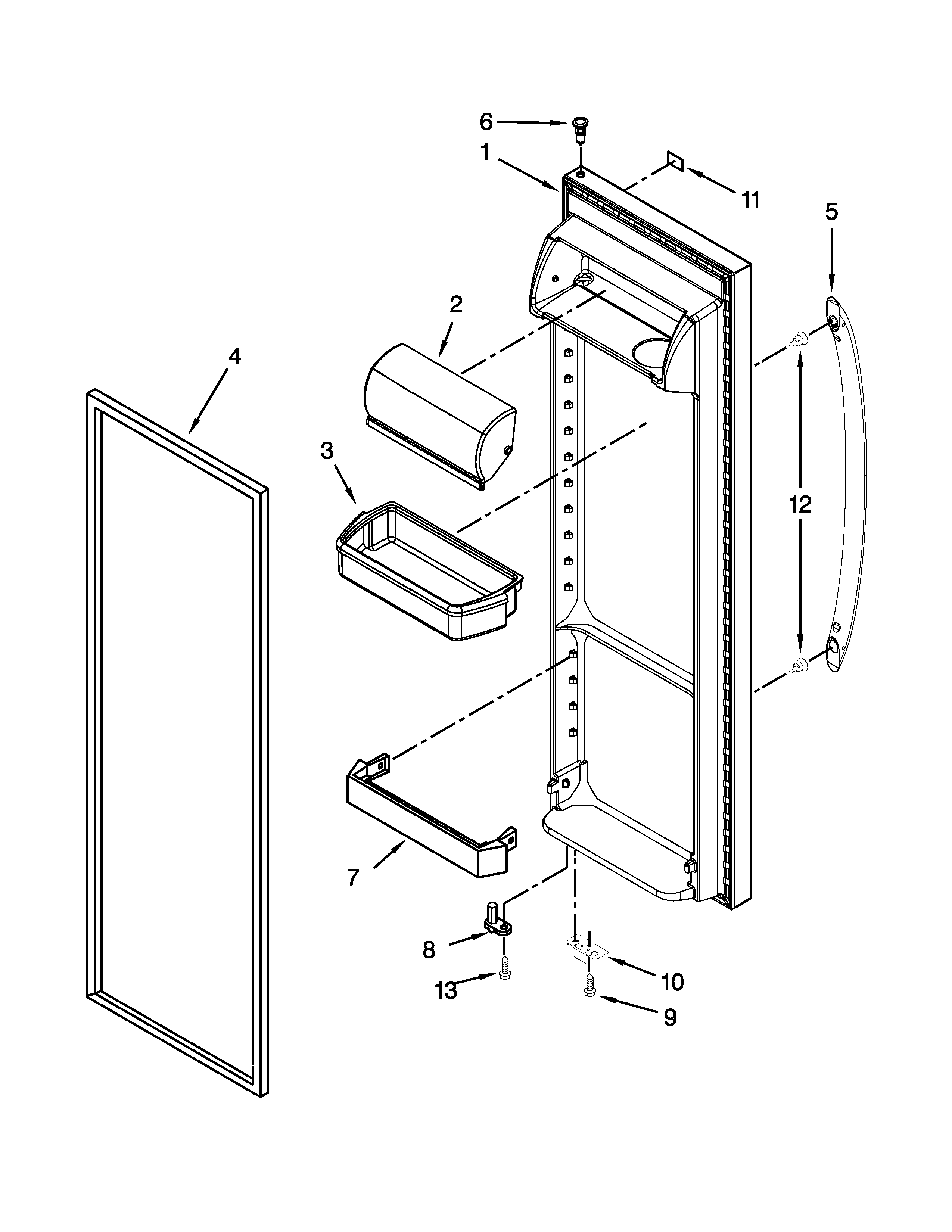 Kenmore 10650029211 refrigerator door parts diagram