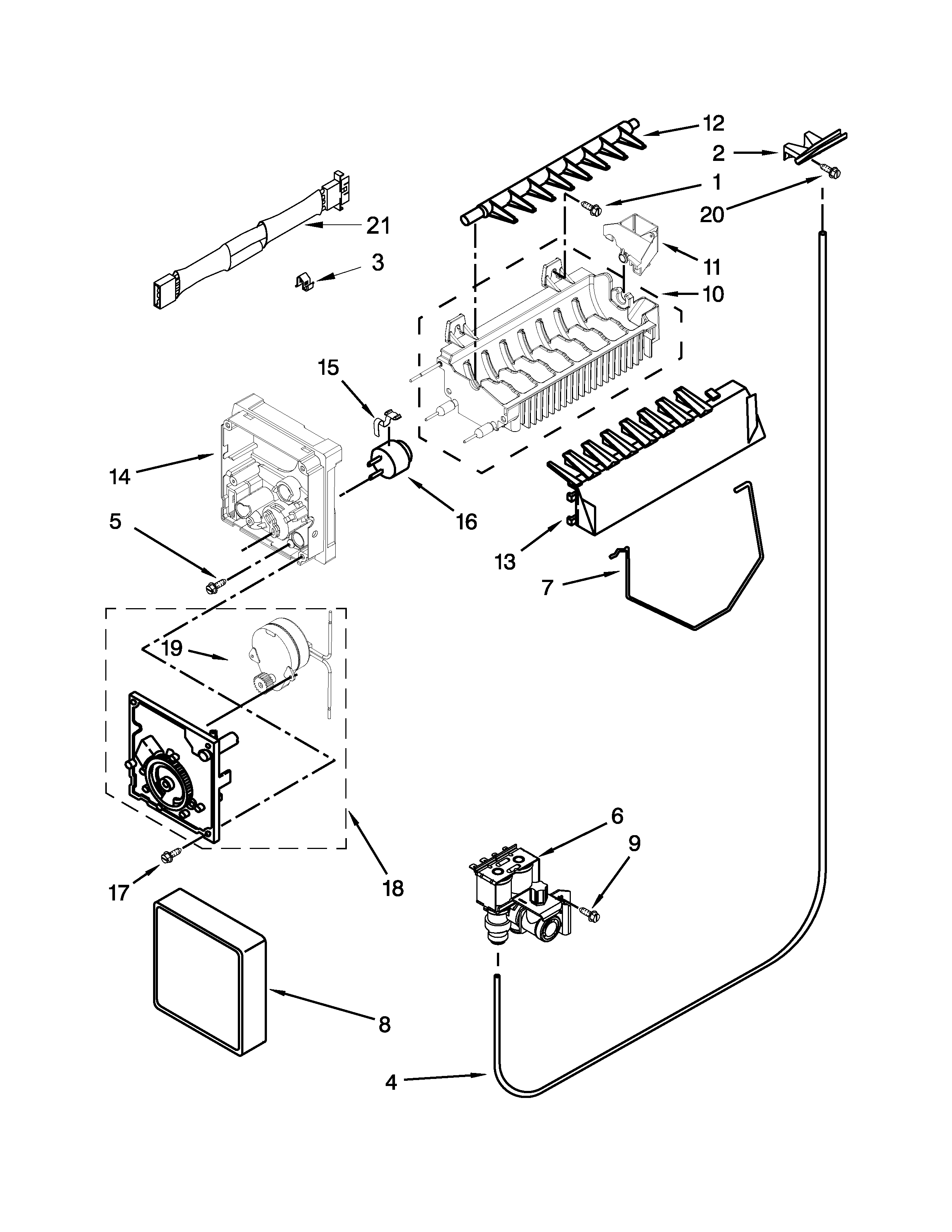 Kenmore 10650029211 icemaker parts diagram