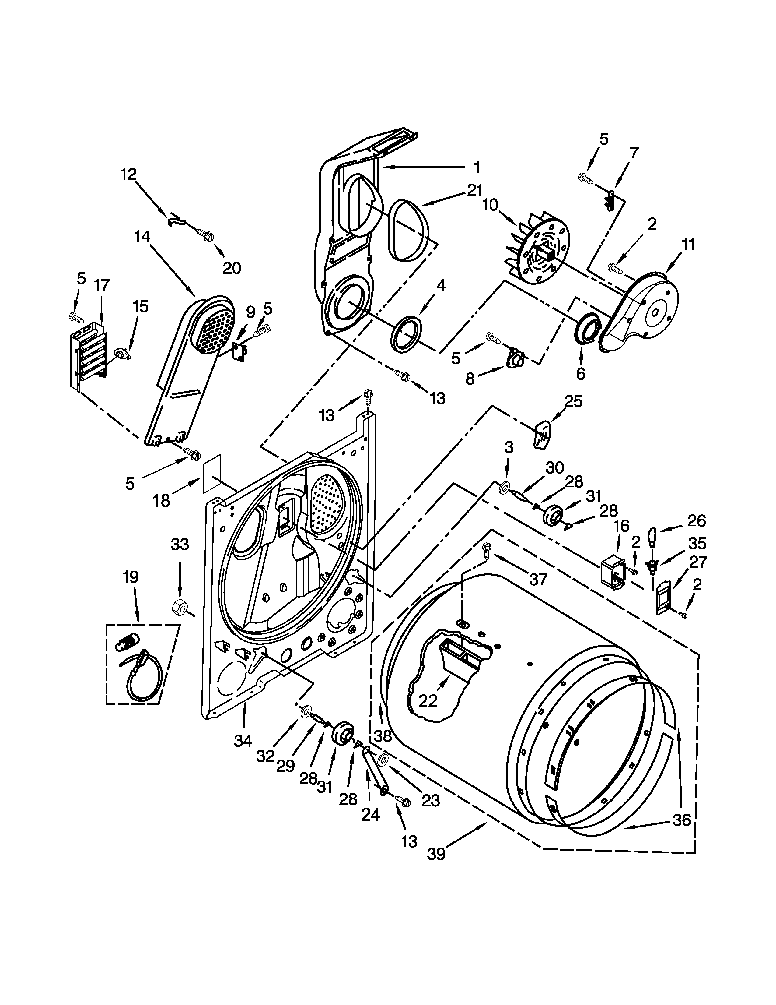 Kenmore 11065202310 bulkhead parts diagram