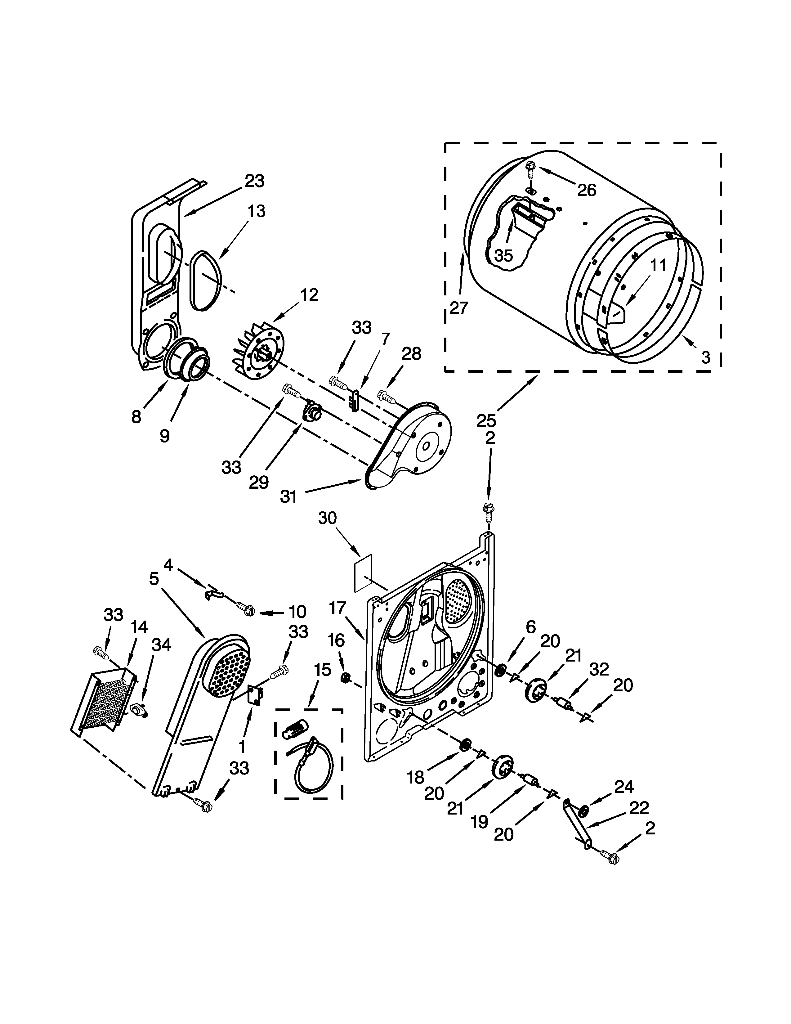 Kenmore 1106192311 bulkhead parts diagram