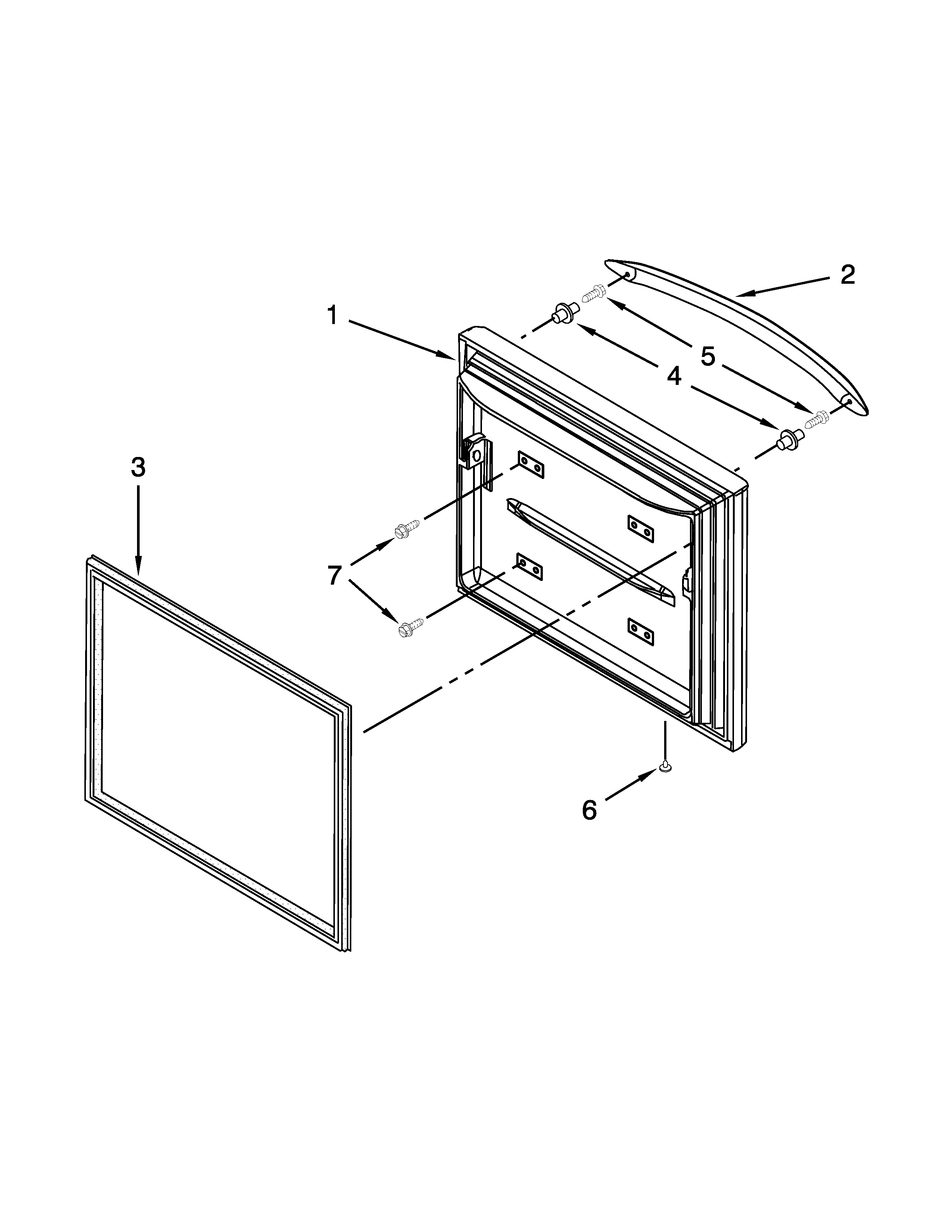 Kenmore Elite 59676263701 freezer door parts diagram