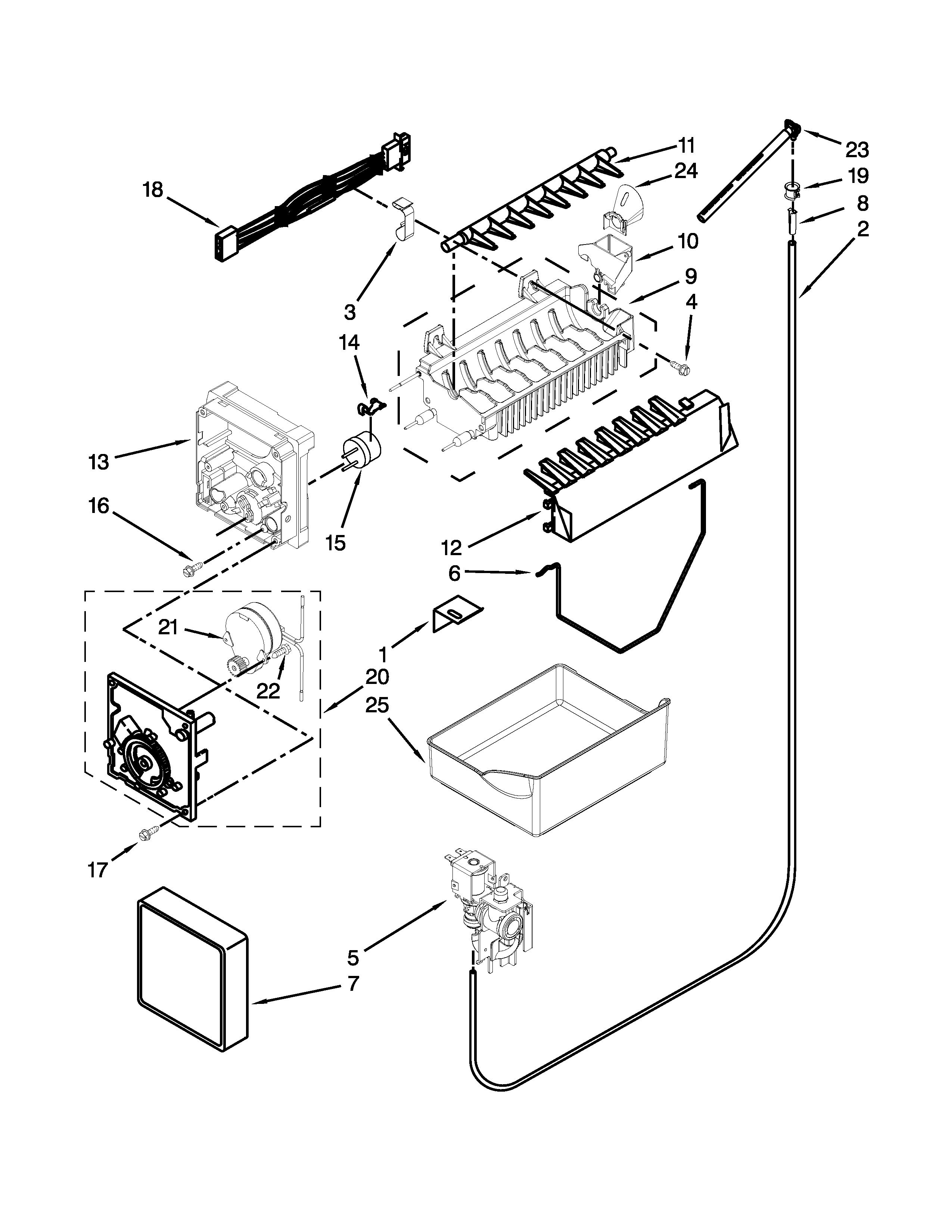 Kenmore Elite 59676263701 icemaker parts diagram